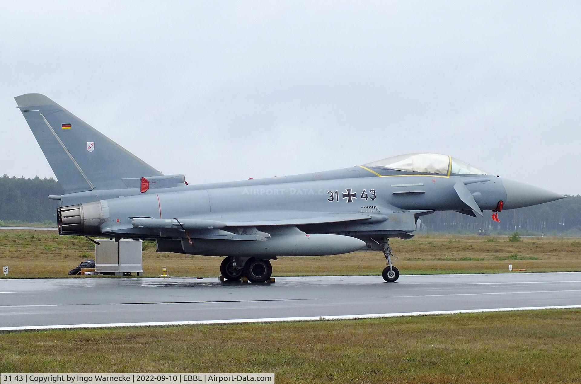 31 43, Eurofighter EF-2000 C/N GS0103, Eurofighter EF2000 of the Luftwaffe (german air force) at the 2022 Sanicole Spottersday at Kleine Brogel air base