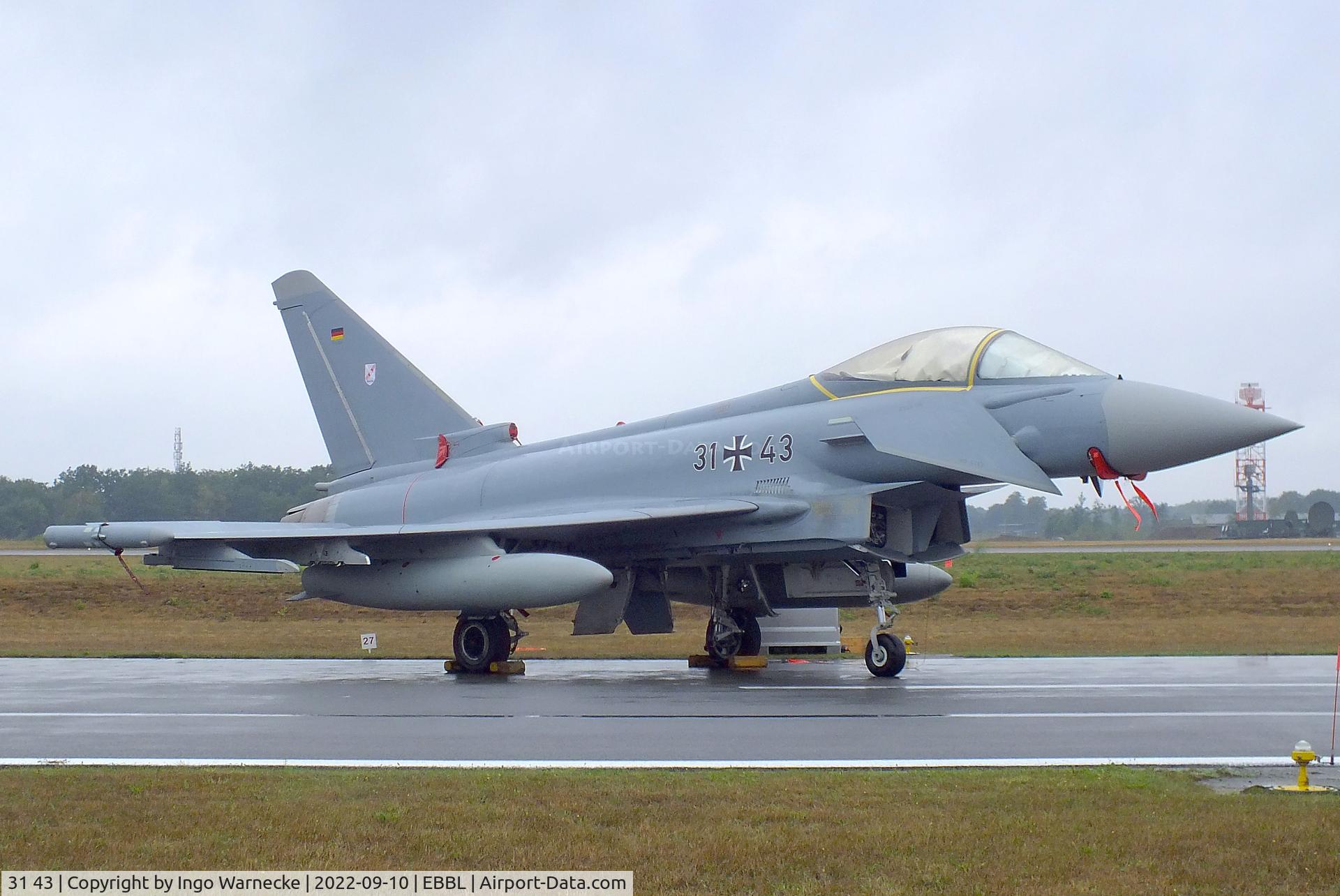 31 43, Eurofighter EF-2000 C/N GS0103, Eurofighter EF2000 of the Luftwaffe (German Air Force) at the 2022 Sanicole Spottersday at Kleine Brogel air base