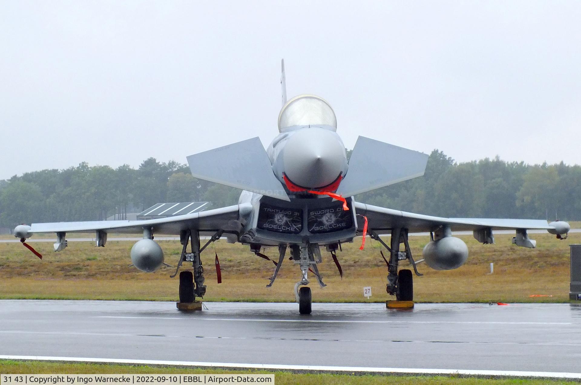 31 43, Eurofighter EF-2000 C/N GS0103, Eurofighter EF2000 of the Luftwaffe (German Air Force) at the 2022 Sanicole Spottersday at Kleine Brogel air base