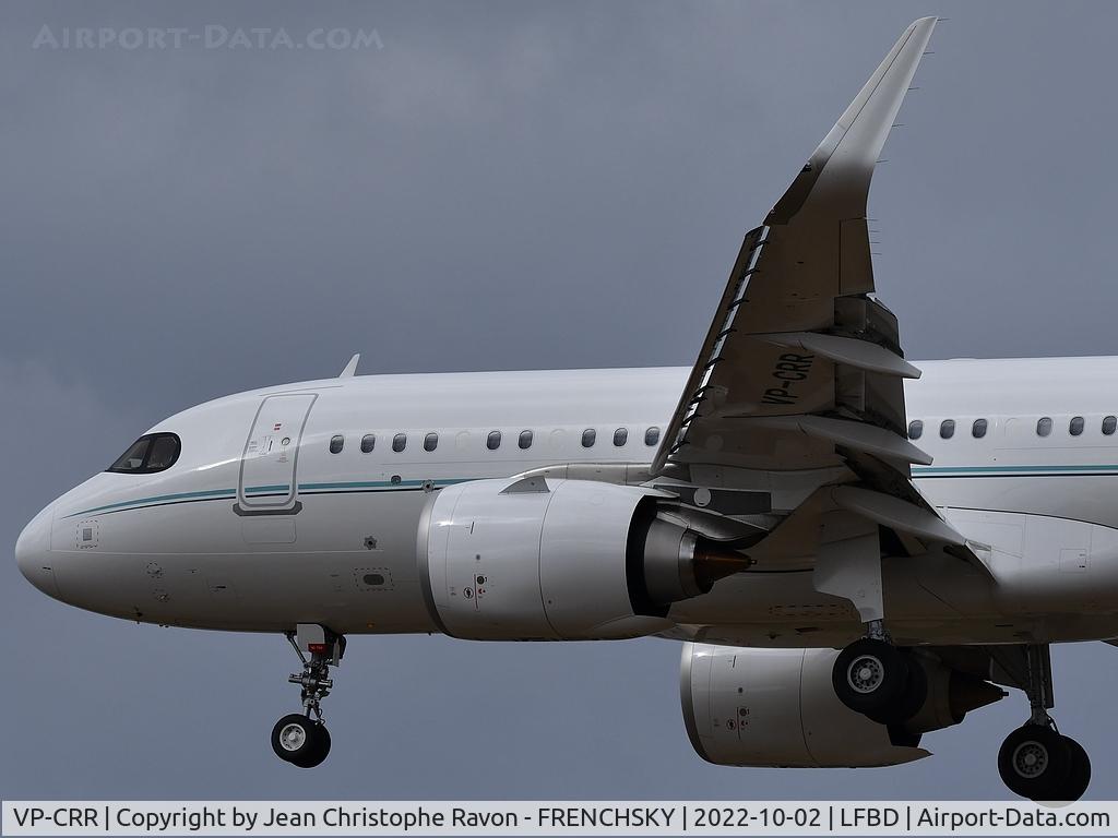 VP-CRR, 2020 Airbus A319-153N (CJ) C/N 10339, callsign VPCRR1 from Toulouse Blagnac landing runway 23