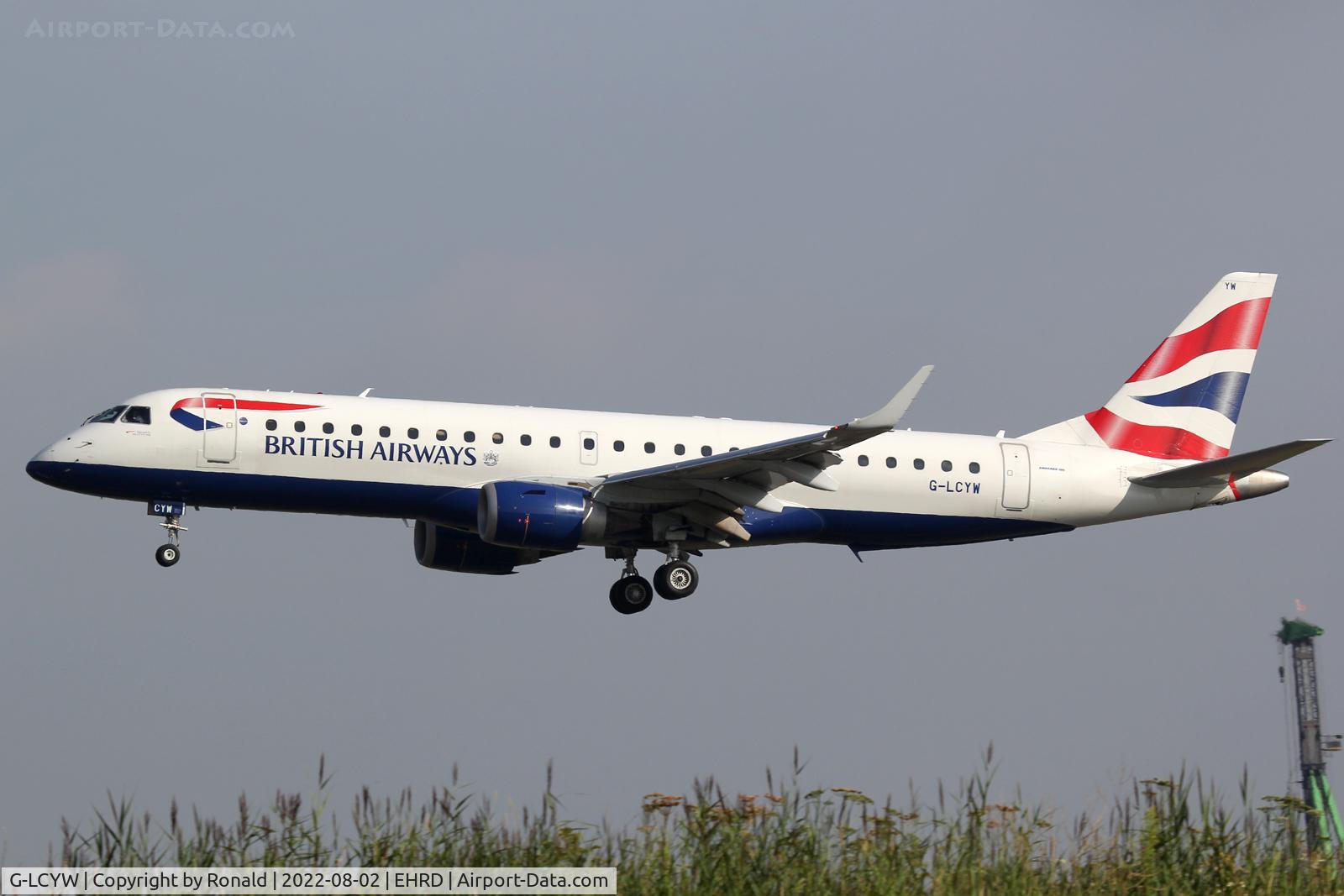 G-LCYW, 2008 Embraer 190SR (ERJ-190-100SR) C/N 19000163, at 16hoven