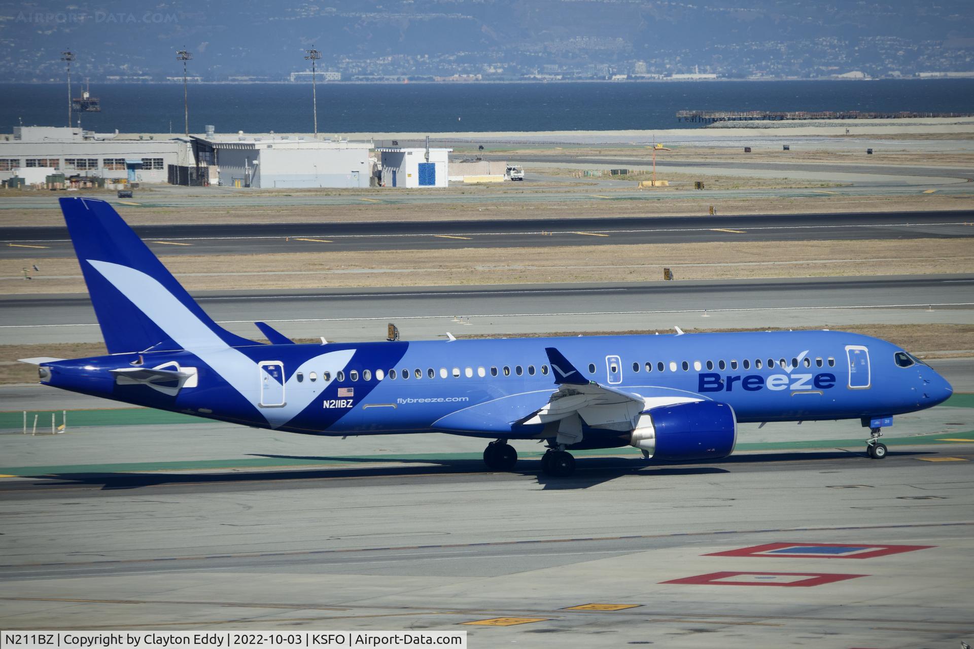 N211BZ, 2022 Airbus A220-300 C/N 55151, SFO 2022.