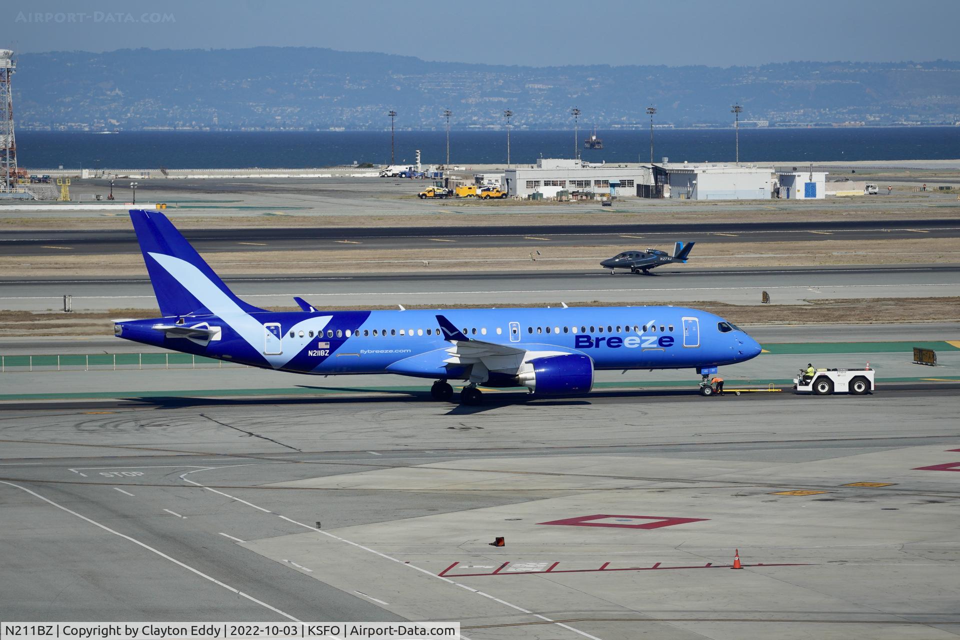 N211BZ, 2022 Airbus A220-300 C/N 55151, SFO 2022.