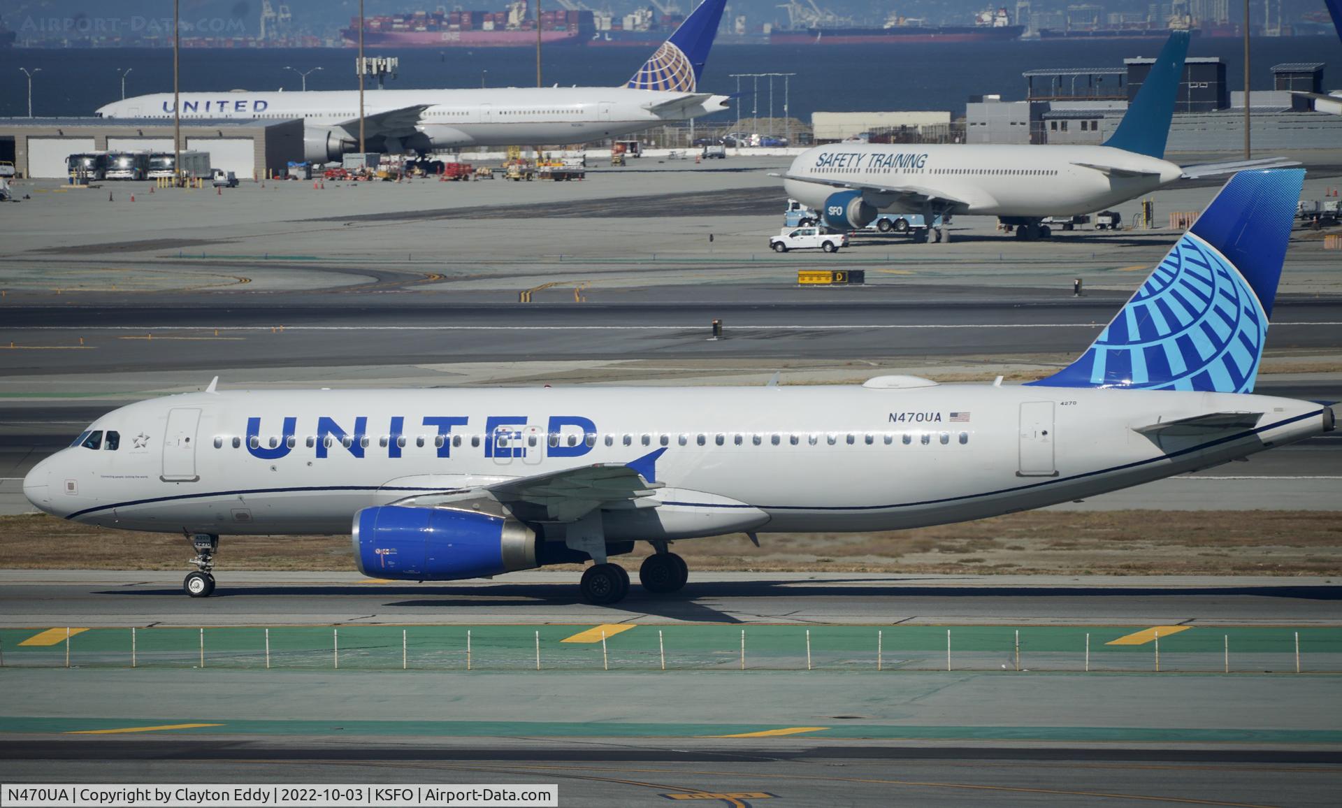 N470UA, 2001 Airbus A320-232 C/N 1427, SFO 2022.