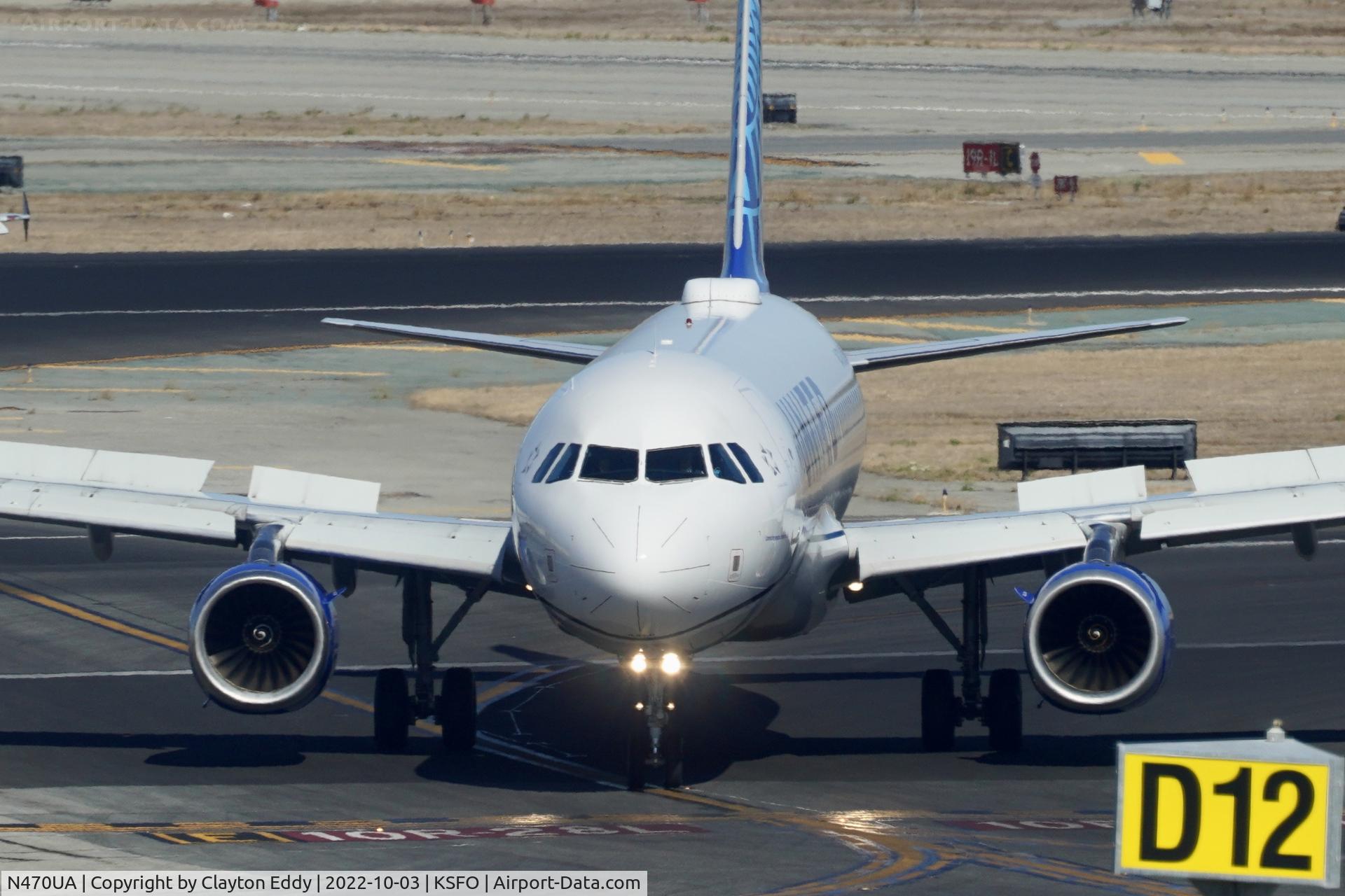N470UA, 2001 Airbus A320-232 C/N 1427, SFO 2022.