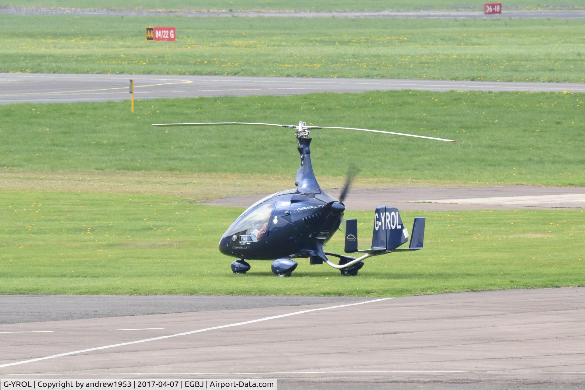 G-YROL, 2014 AutoGyro Cavalon C/N RSUK/CVLN/009, G-YROL at Gloucestershire Airport.