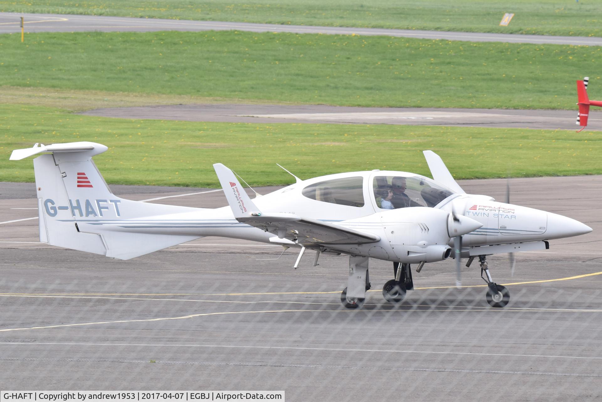 G-HAFT, 2005 Diamond DA-42 Twin Star C/N 42.057, G-HAFT at Gloucestershire Airport.
