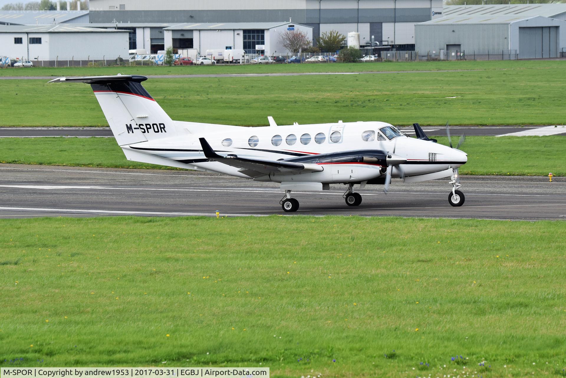M-SPOR, 1997 Raytheon B200 King Air C/N BB-1557, M-SPOR at Gloucestershire Airport.