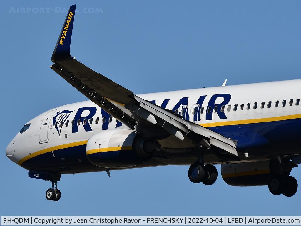 9H-QDM, 2016 Boeing 737-8AS C/N 44762, FR4289/RYR4289 from Agadir AGA landing runway 29