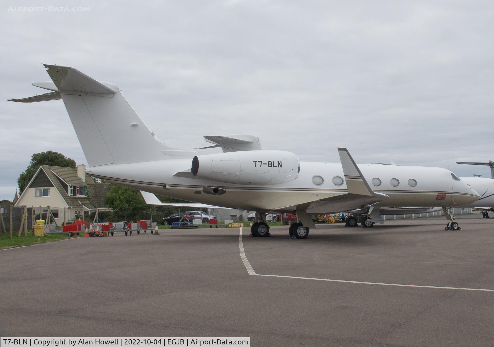 T7-BLN, 2009 Gulfstream Aerospace GIV-X (G450) C/N 4172, Parked on the east apron, Guernsey