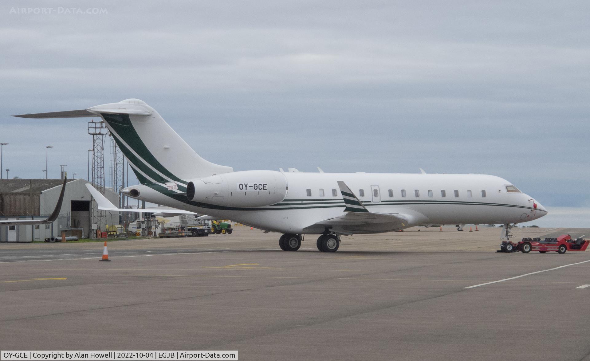 OY-GCE, 2013 Bombardier Global 5000 (BD-700-1A11) C/N 9584, Arrived at Guernsey marked as C-GBBA
