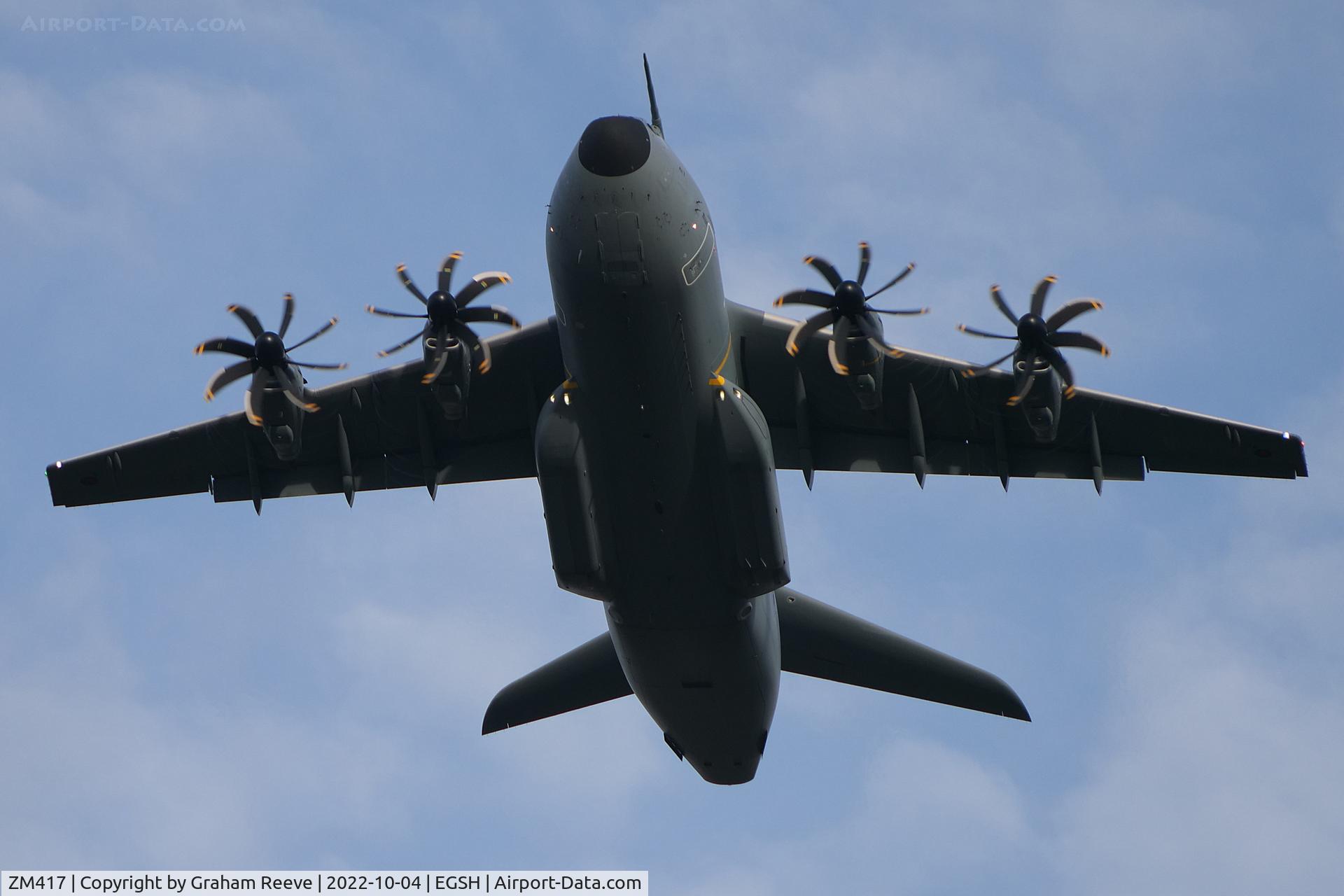 ZM417, 2017 Airbus A400M Atlas C.1 C/N 060, Departing from Norwich.