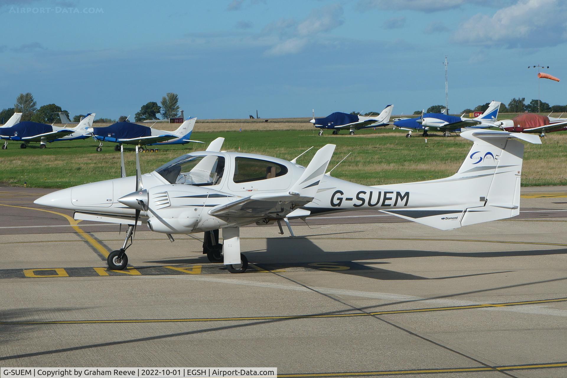G-SUEM, 2008 Diamond DA-42 Twin Star C/N 42.332, Parked at Norwich.
