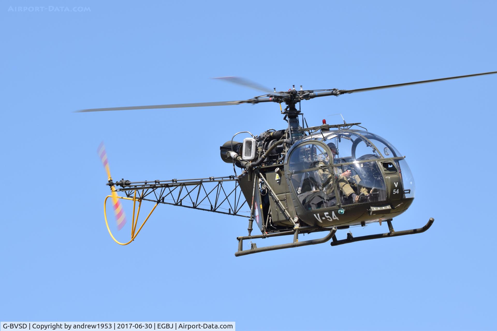 G-BVSD, 1964 Sud SE-3130 Alouette II C/N 1897, G-BVSD at Gloucestershire Airport.