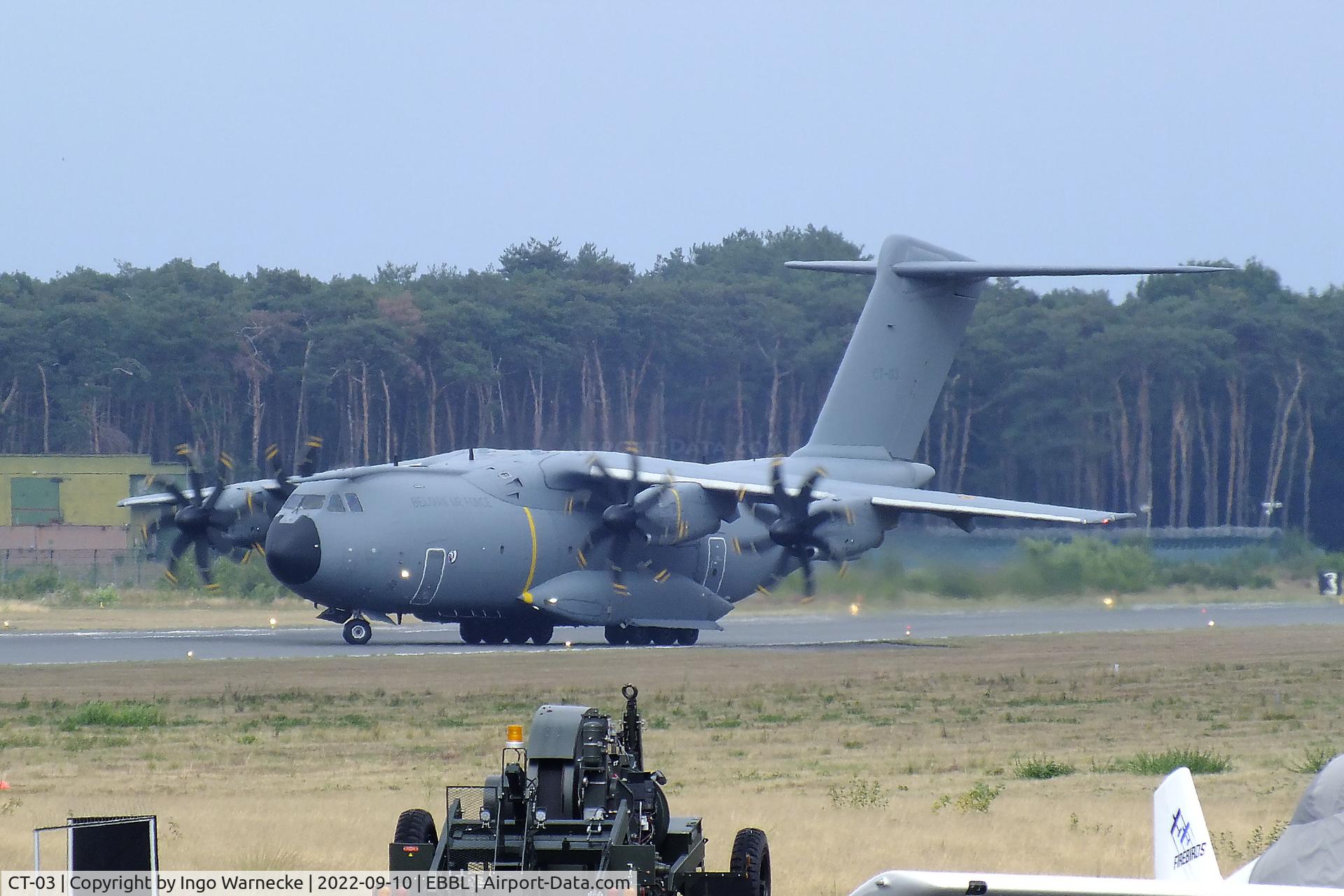 CT-03, 2020 Airbus A400M Atlas C/N 109, Airbus A400M Atlas of the FAeB (Belgian Air Force) at the 2022 Sanicole Spottersday at Kleine Brogel air base