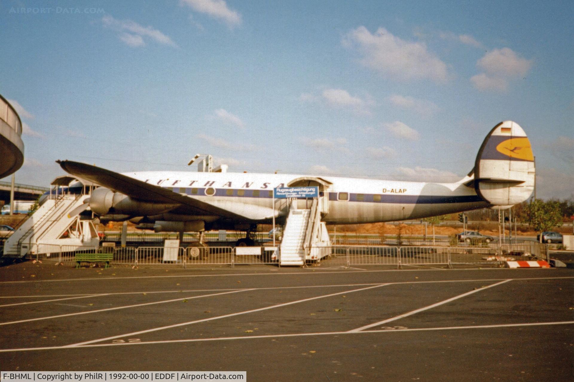 F-BHML, 1957 Lockheed L-1049G Super Constellation C/N 4671, D-ALAP (colours only as in reality F-BHML) 1957 L1049G Super Constellation Lufthansa FRA
