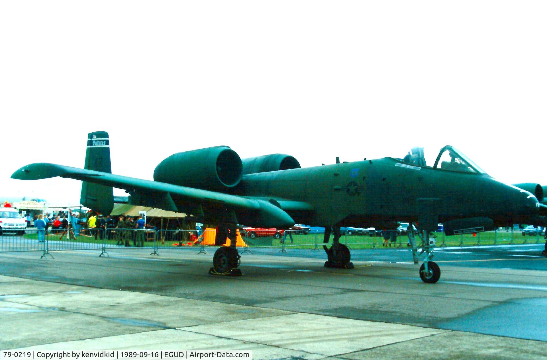 79-0219, 1979 Fairchild Republic A-10A Thunderbolt II C/N A10-0483, At the 1989 Abingdon air show.
