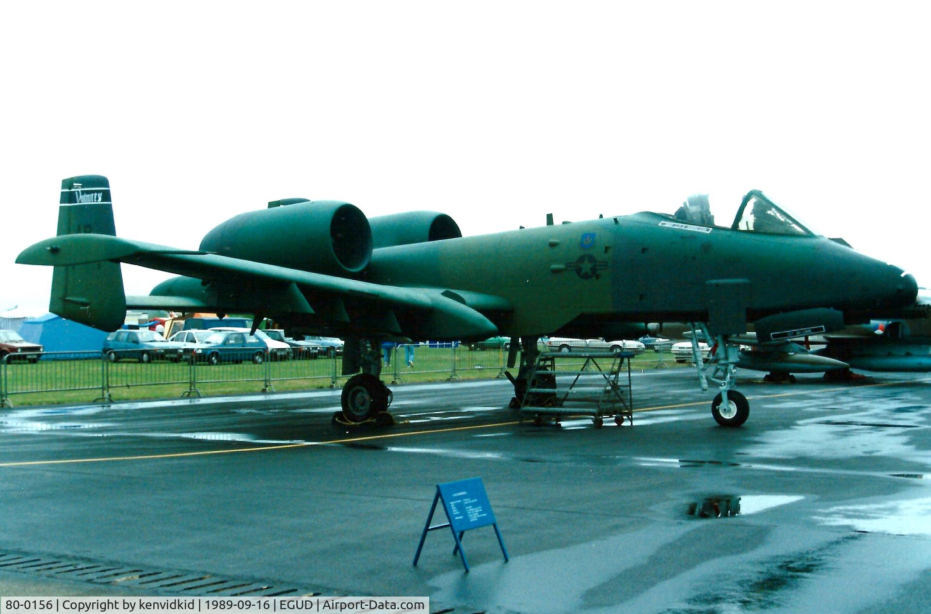80-0156, 1980 Fairchild Republic A-10A Thunderbolt II C/N A10-0506, At the 1989 Abingdon air show.