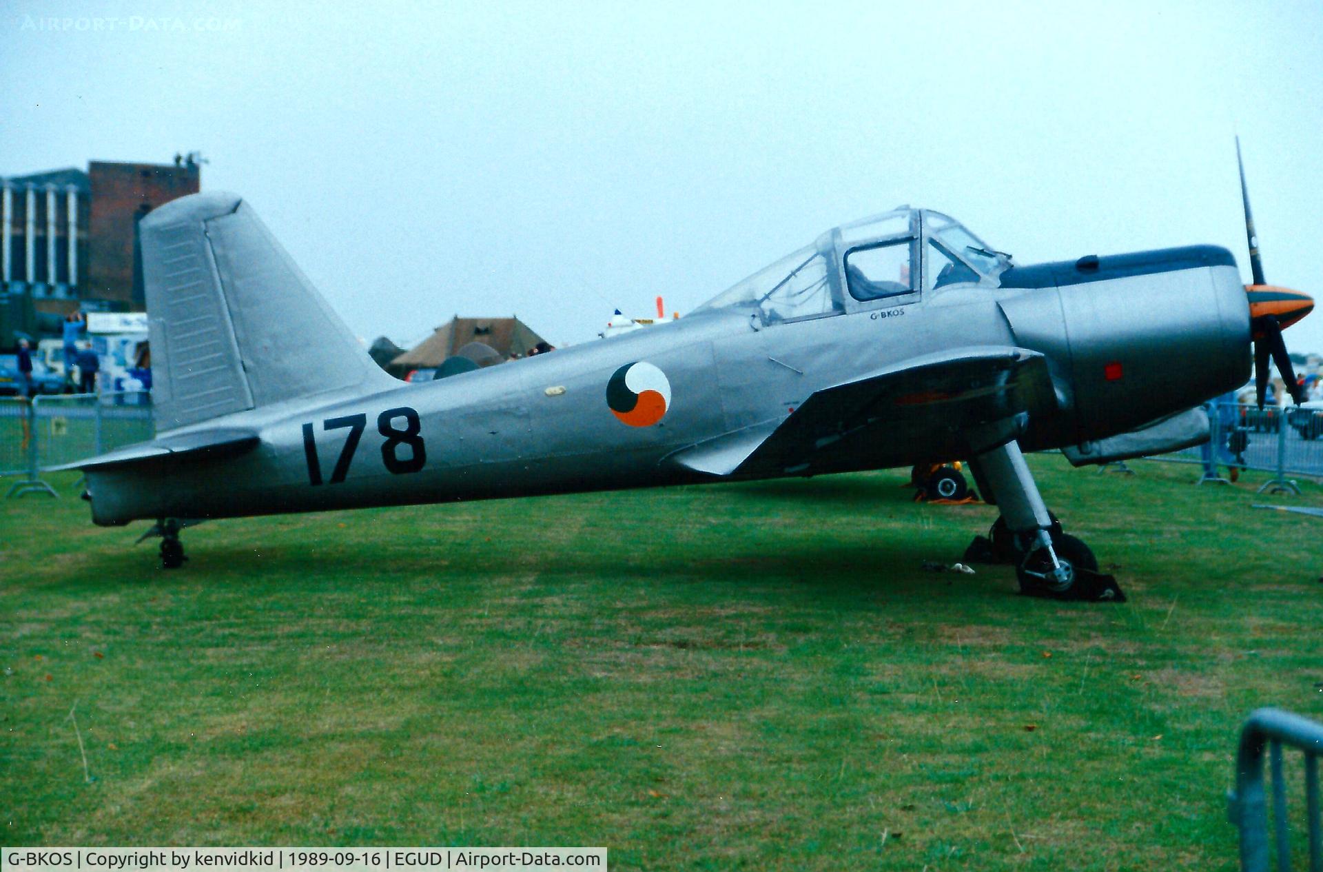 G-BKOS, 1954 Hunting P-56 Provost T.51 C/N PAC/F/157, At the 1989 Abingdon air show.