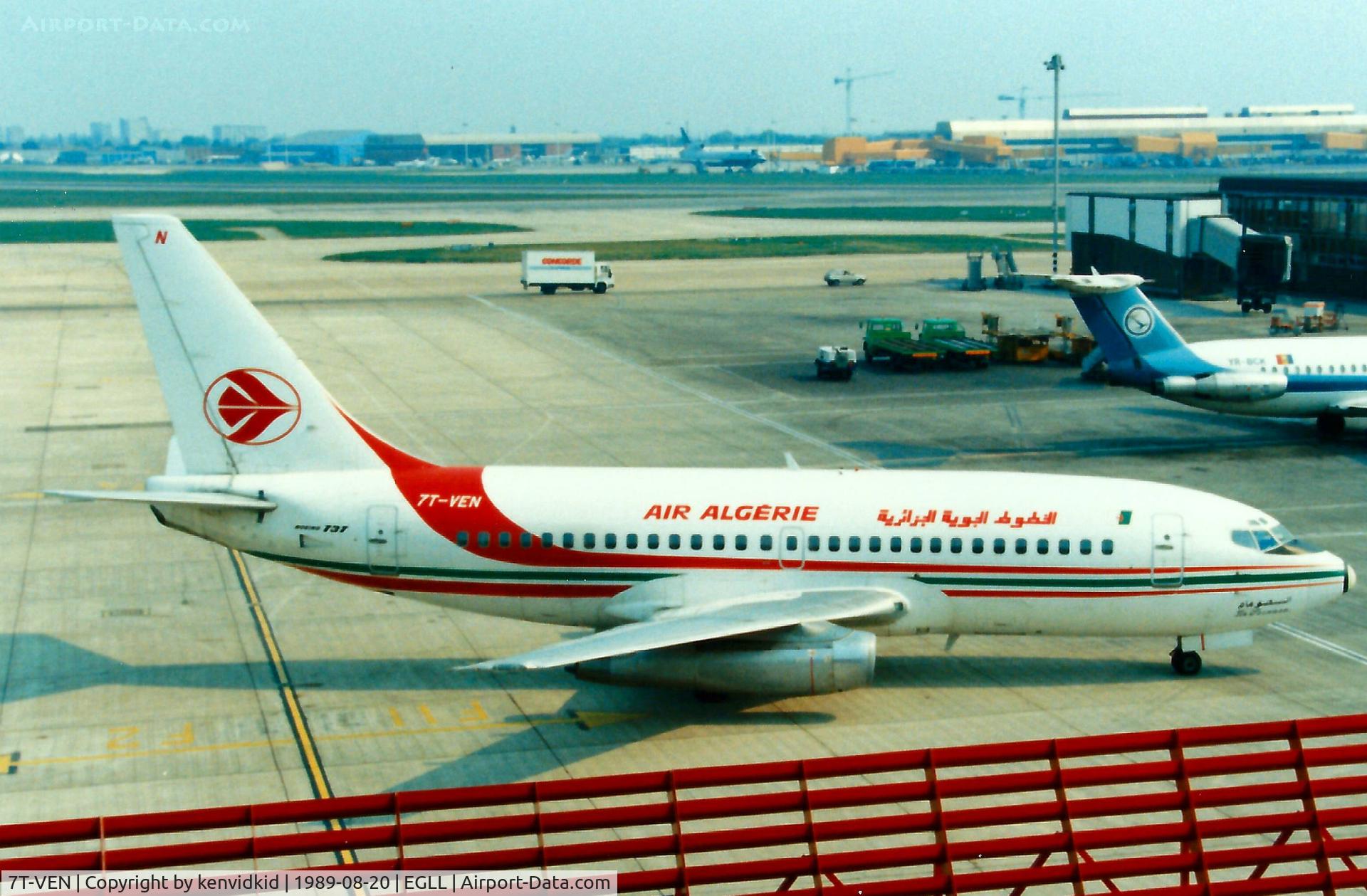 7T-VEN, 1976 Boeing 737-2D6 C/N 21211/454, At London Heathrow.