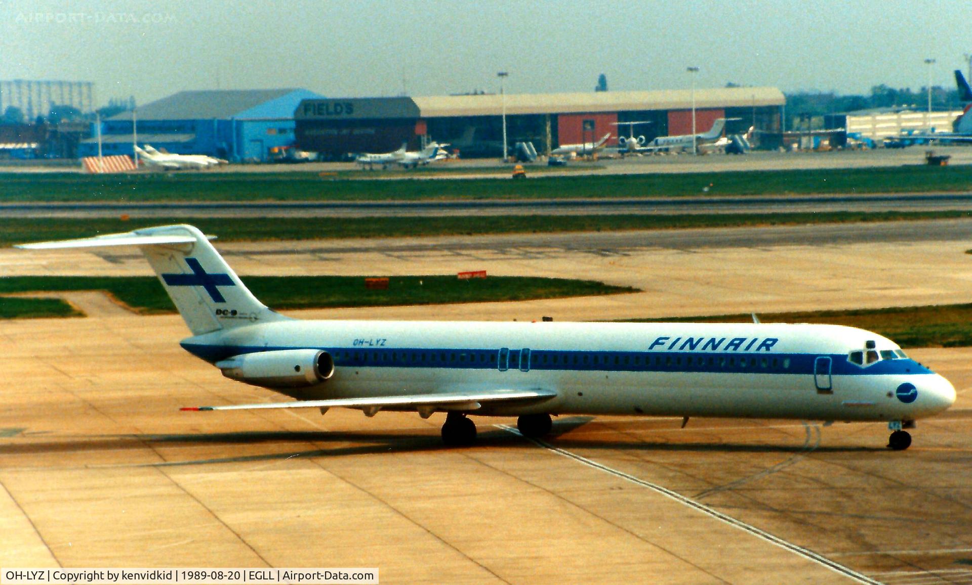 OH-LYZ, McDonnell Douglas DC-9-51 C/N 48136, At London Heathrow.