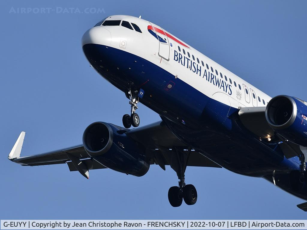 G-EUYY, 2014 Airbus A320-232 C/N 6290, BA2788/BAW28LB from London LGW landing runway 23