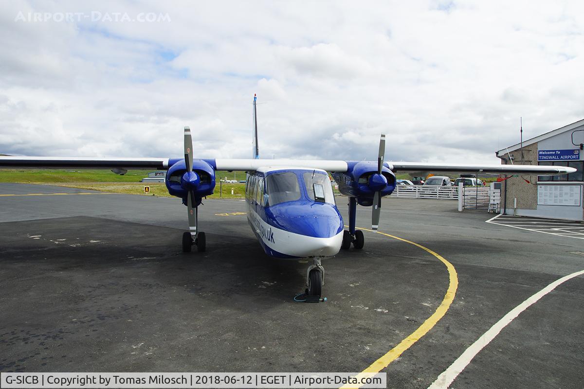 G-SICB, 1991 Pilatus Britten-Norman BN-2B-26 Islander C/N 2260, Regional airport on Shetland, the northernmost islands of Scotland