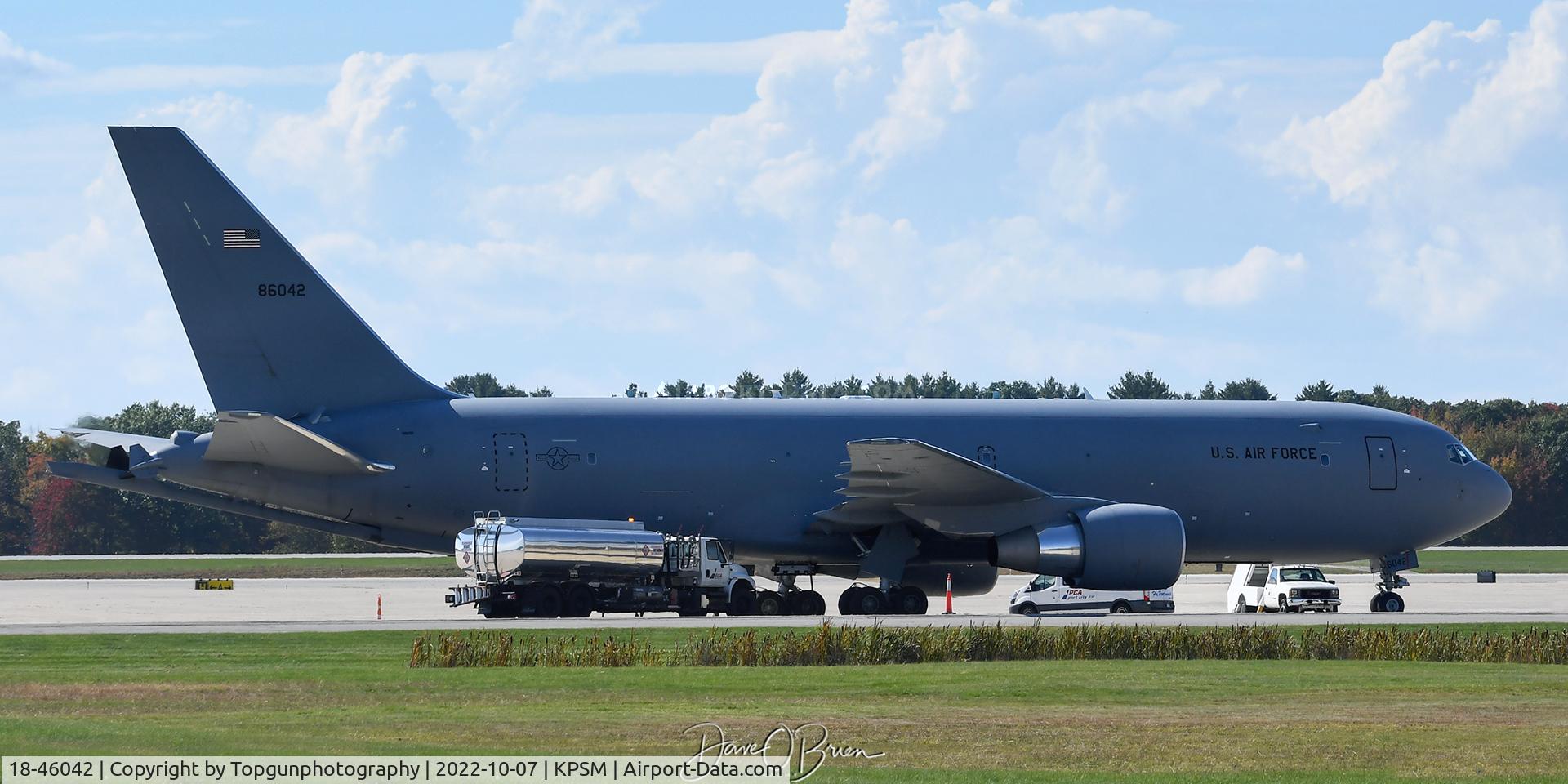 18-46042, 2019 Boeing KC-46A Pegasus C/N 34090/1166, GOLD32 from McConnell on a layover after dragging Mountain Home Strikes overseas