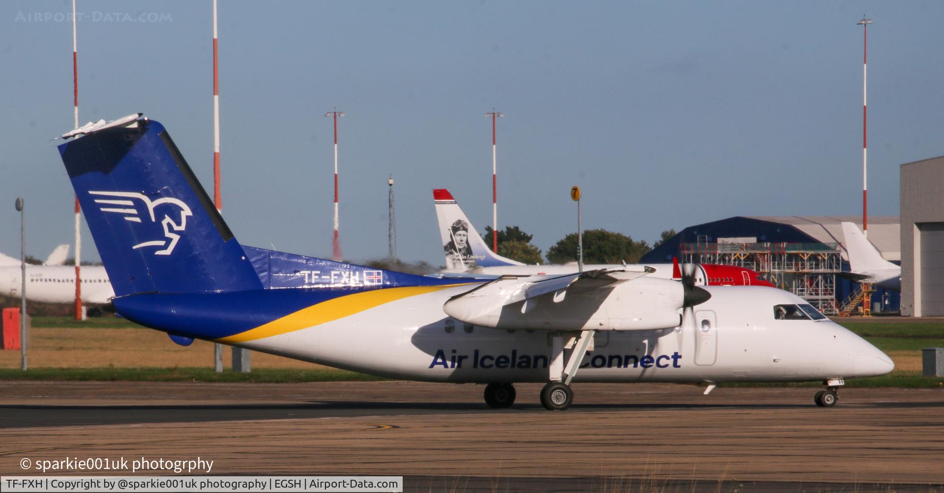 TF-FXH, 1997 De Havilland Canada DHC-8-202 Dash 8 C/N 450, Arriving at Norwich for a repsray