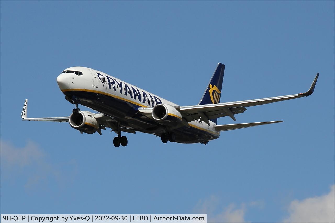 9H-QEP, 2018 Boeing 737-8AS C/N 44834, Boeing 737-8AS, Short approach rwy 23, Bordeaux Mérignac airport (LFBD-BOD)