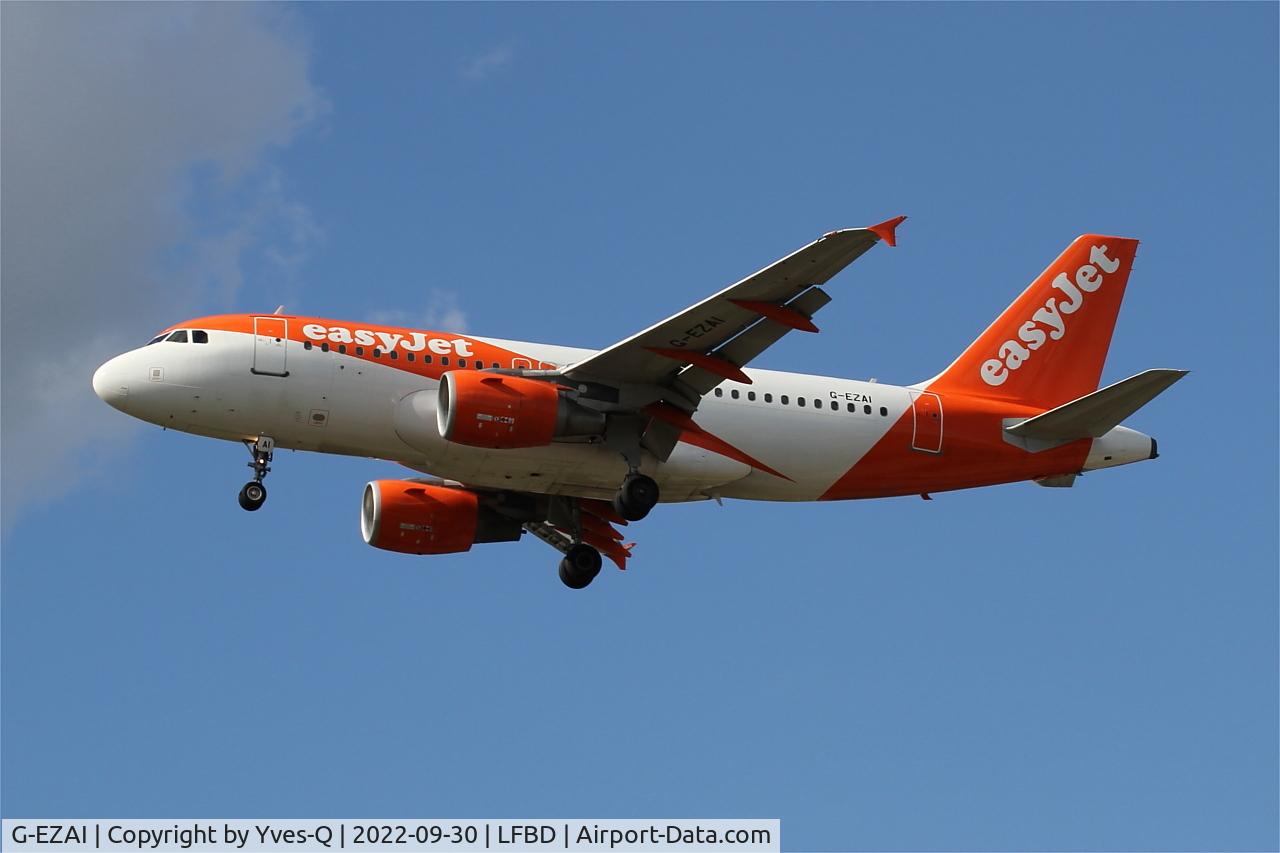 G-EZAI, 2006 Airbus A319-111 C/N 2735, Airbus A319-111, On final rwy 23, Bordeaux Mérignac airport (LFBD-BOD)