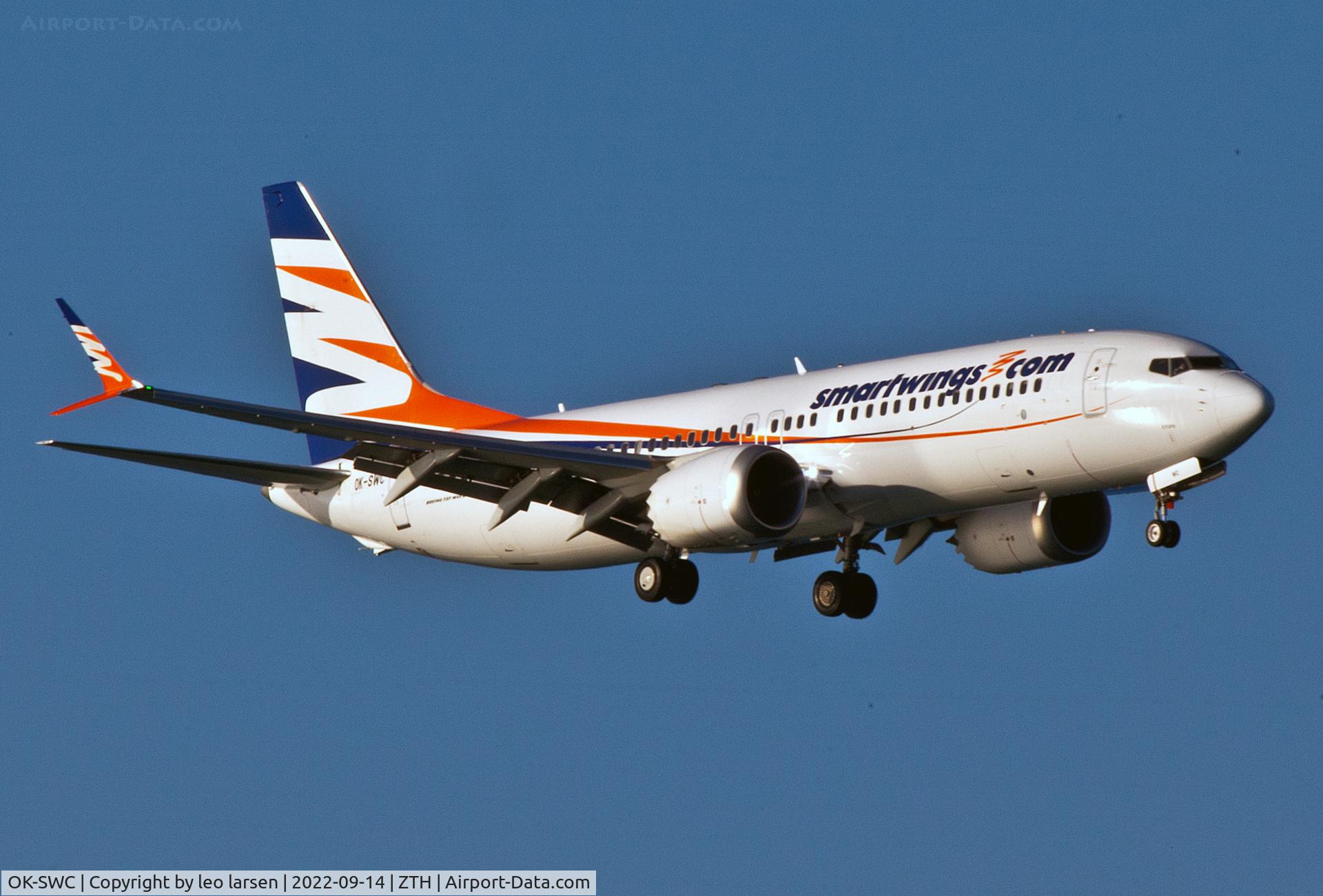 OK-SWC, 2018 Boeing 737-8 MAX C/N 43296, Zakynthos 14.9.2022