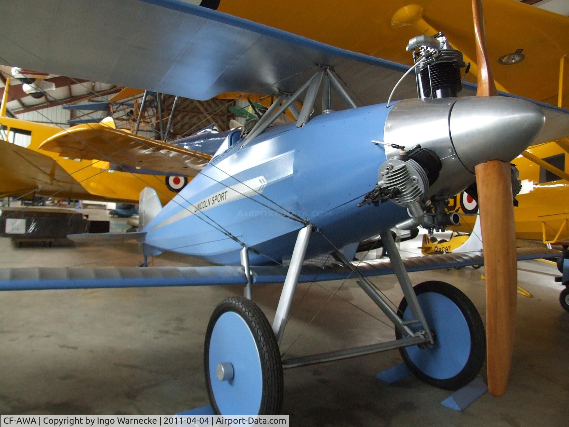 CF-AWA, 1934 Lincoln Sport C/N none, Lincoln Sport (wings restored, fuselage built new) at the British Columbia Aviation Museum, Sidney BC