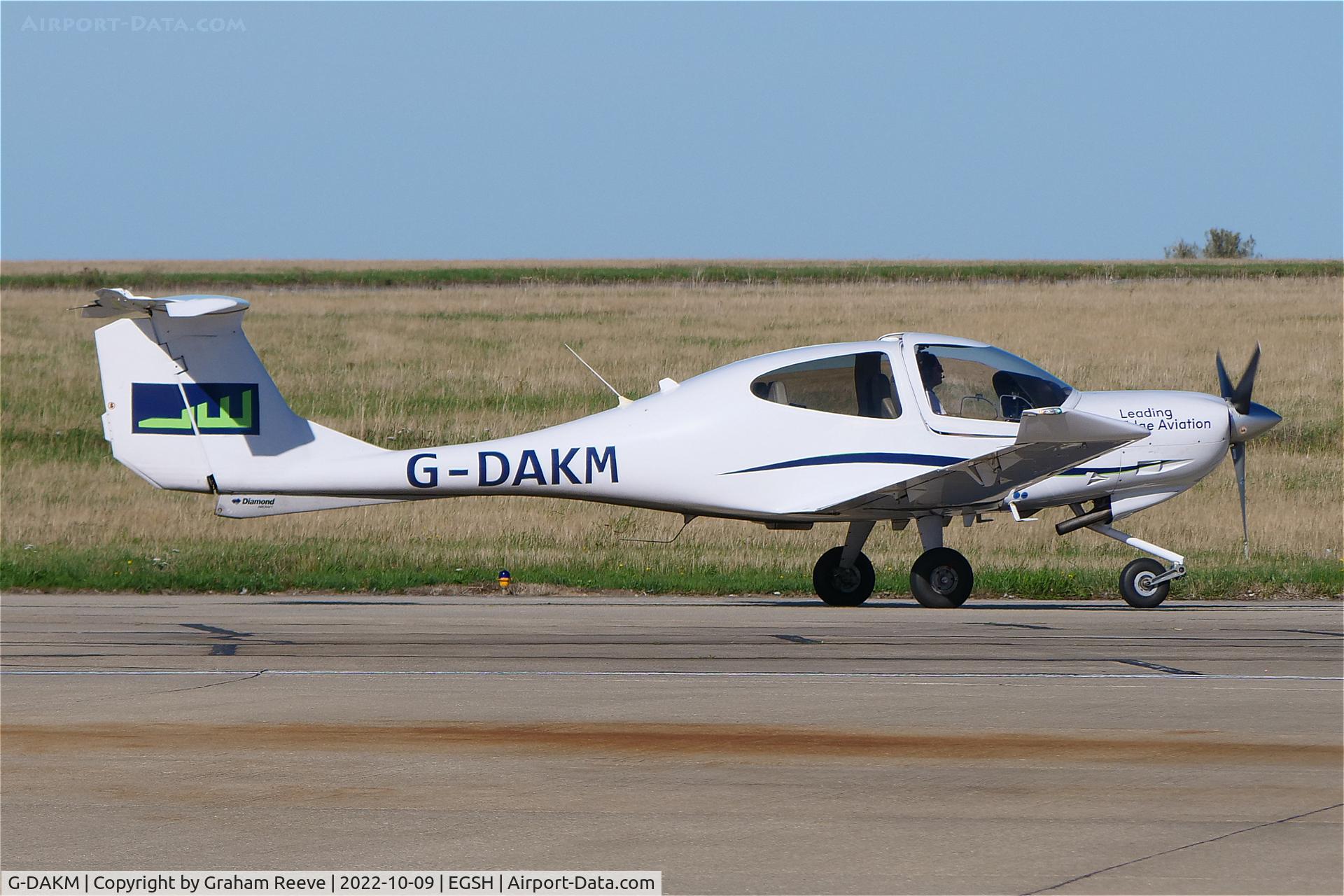 G-DAKM, 2006 Diamond DA-40D Diamond Star C/N D4.222, Departing from Norwich.