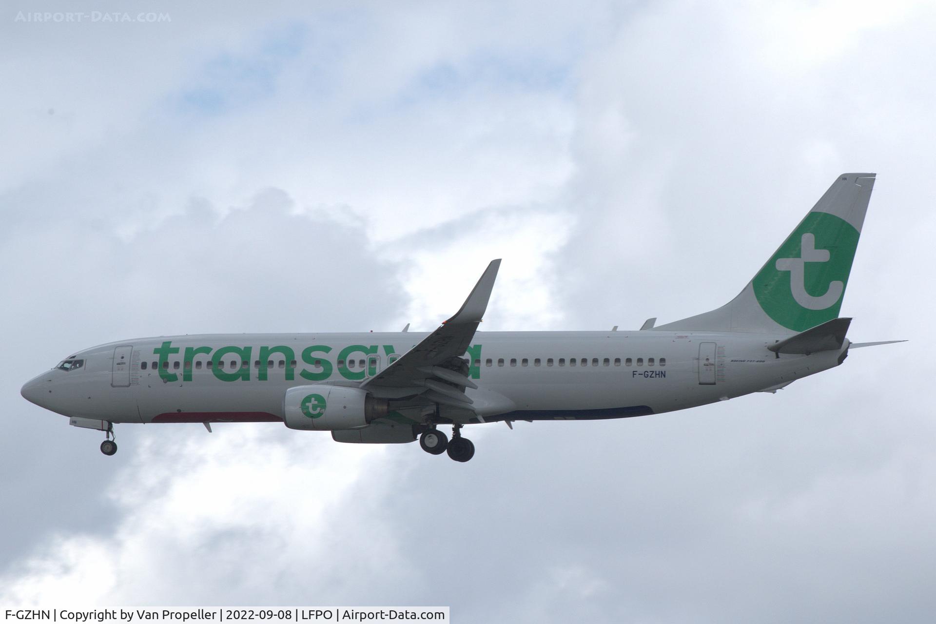 F-GZHN, 1999 Boeing 737-85H C/N 29445, Transavia France Boeing 737-85H on approach to Paris Orly airport, France