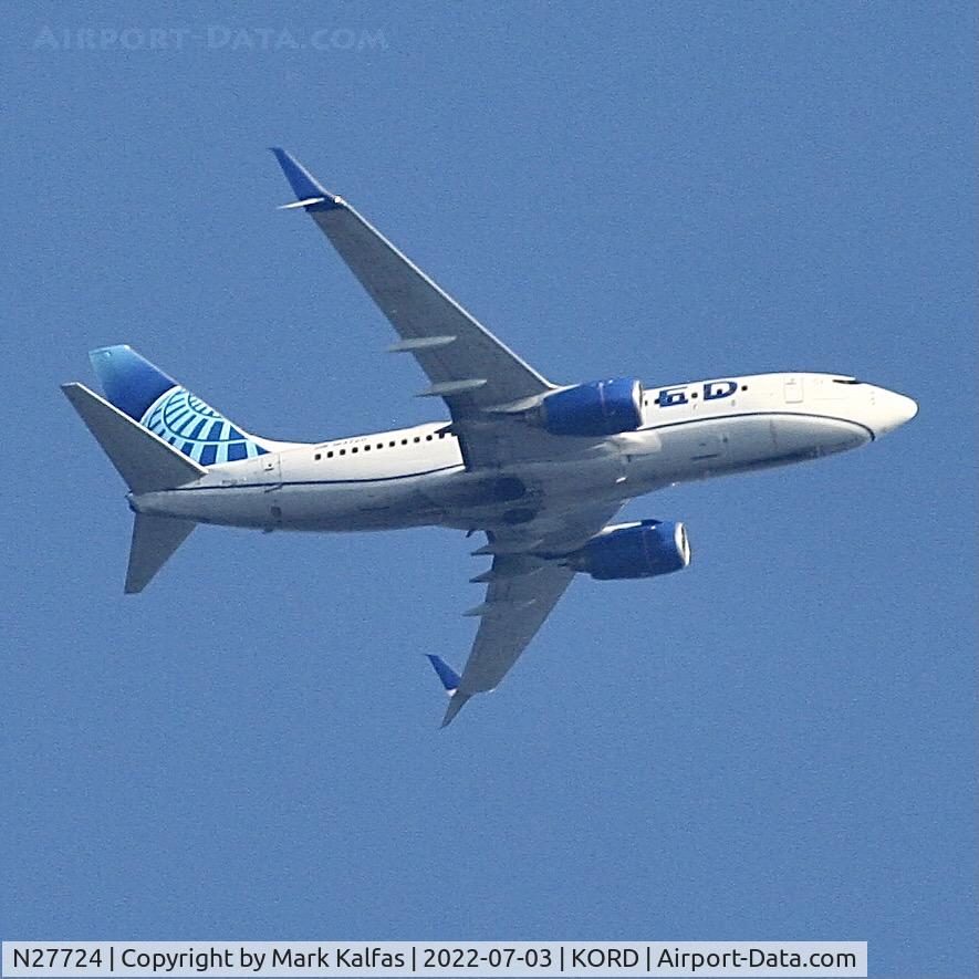 N27724, 1999 Boeing 737-724 C/N 28791, United 737 approaching ORD from FLL