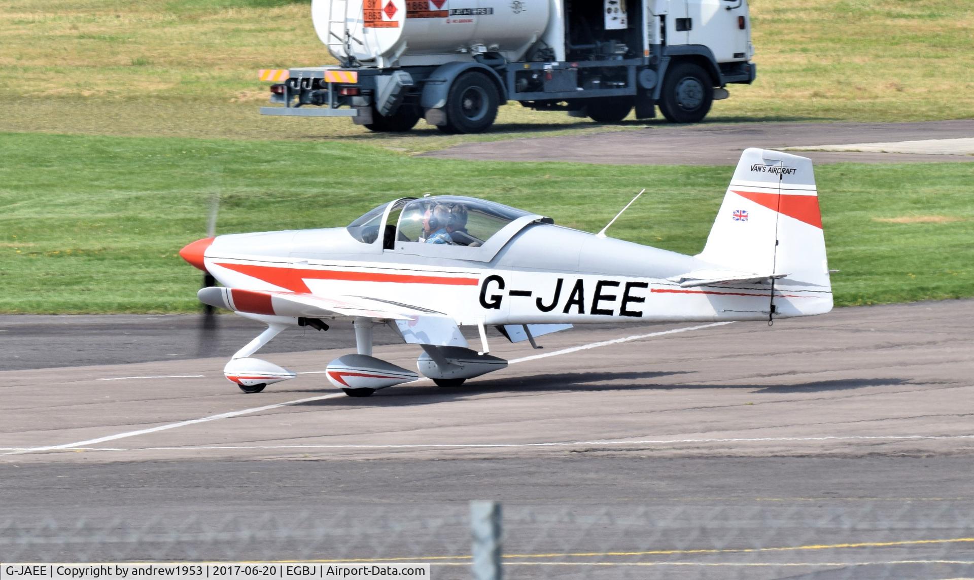 G-JAEE, 2002 Vans RV-6A C/N PFA 181A-13571, G-JAEE at Gloucestershire Airport.