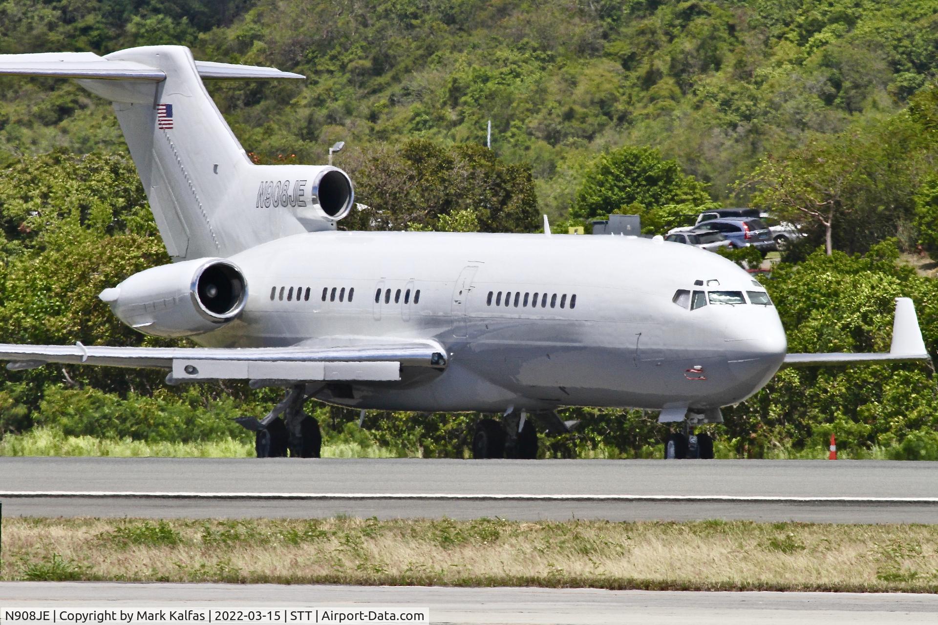N908JE, 1969 Boeing 727-31 C/N 20115, N908JE, JEGE Inc (Jeffrey Epstein) Private 727-31 parked on the ramp at STT.