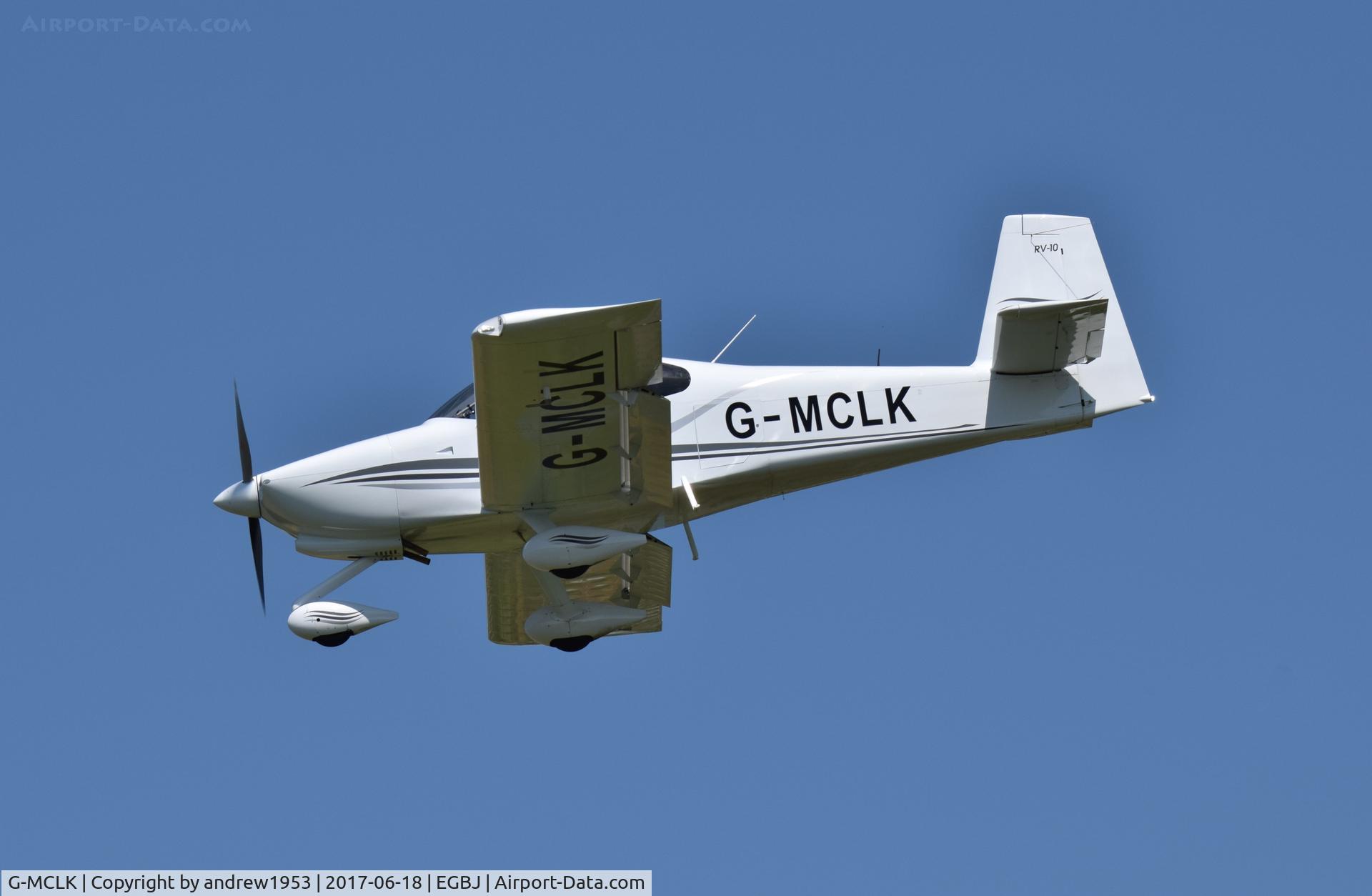 G-MCLK, 2013 Vans RV-10 C/N LAA 339-15041, G-MCLK at Gloucestershire Airport.