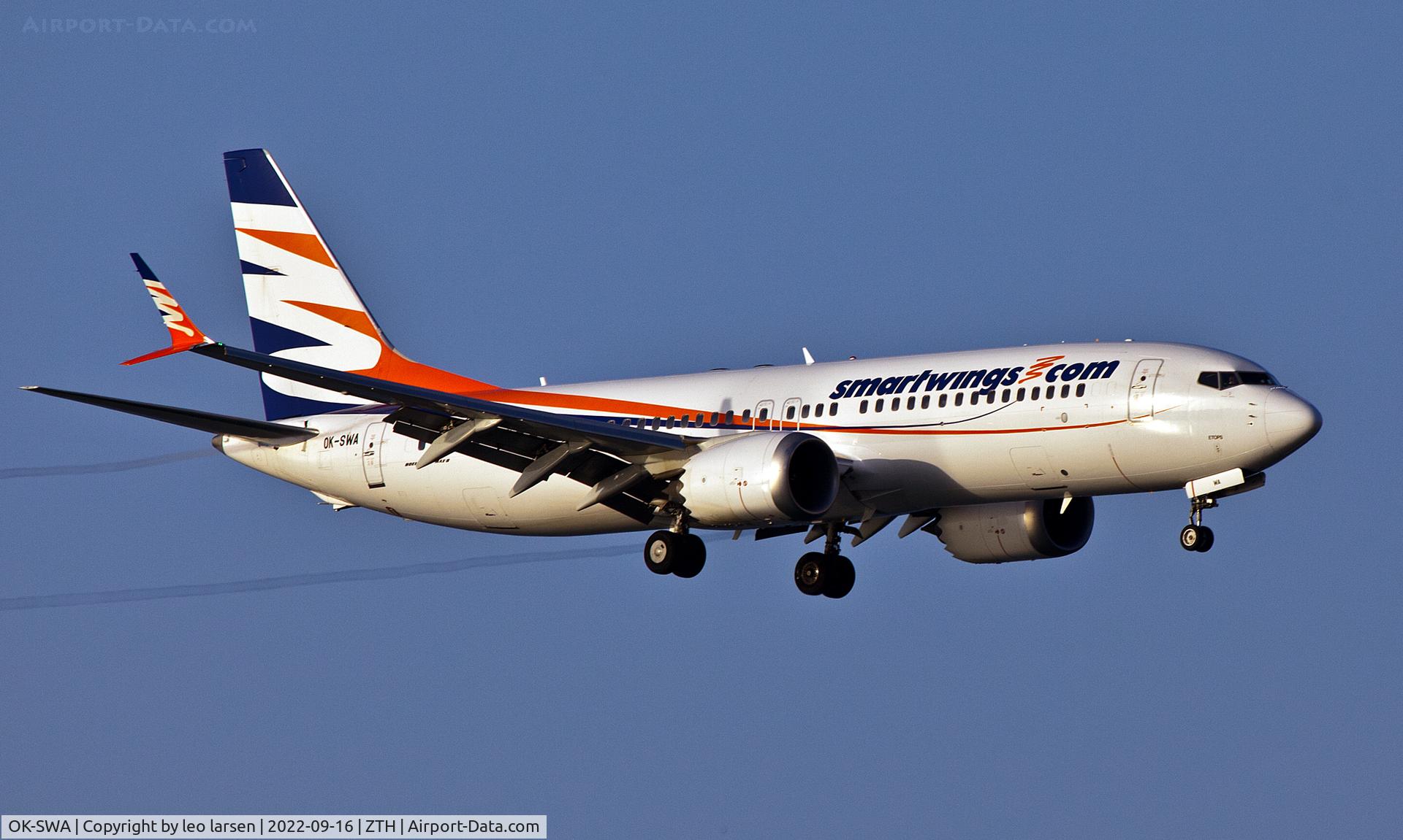 OK-SWA, 2017 Boeing 737-8 MAX C/N 43555, Zakynthos 16.9.2022