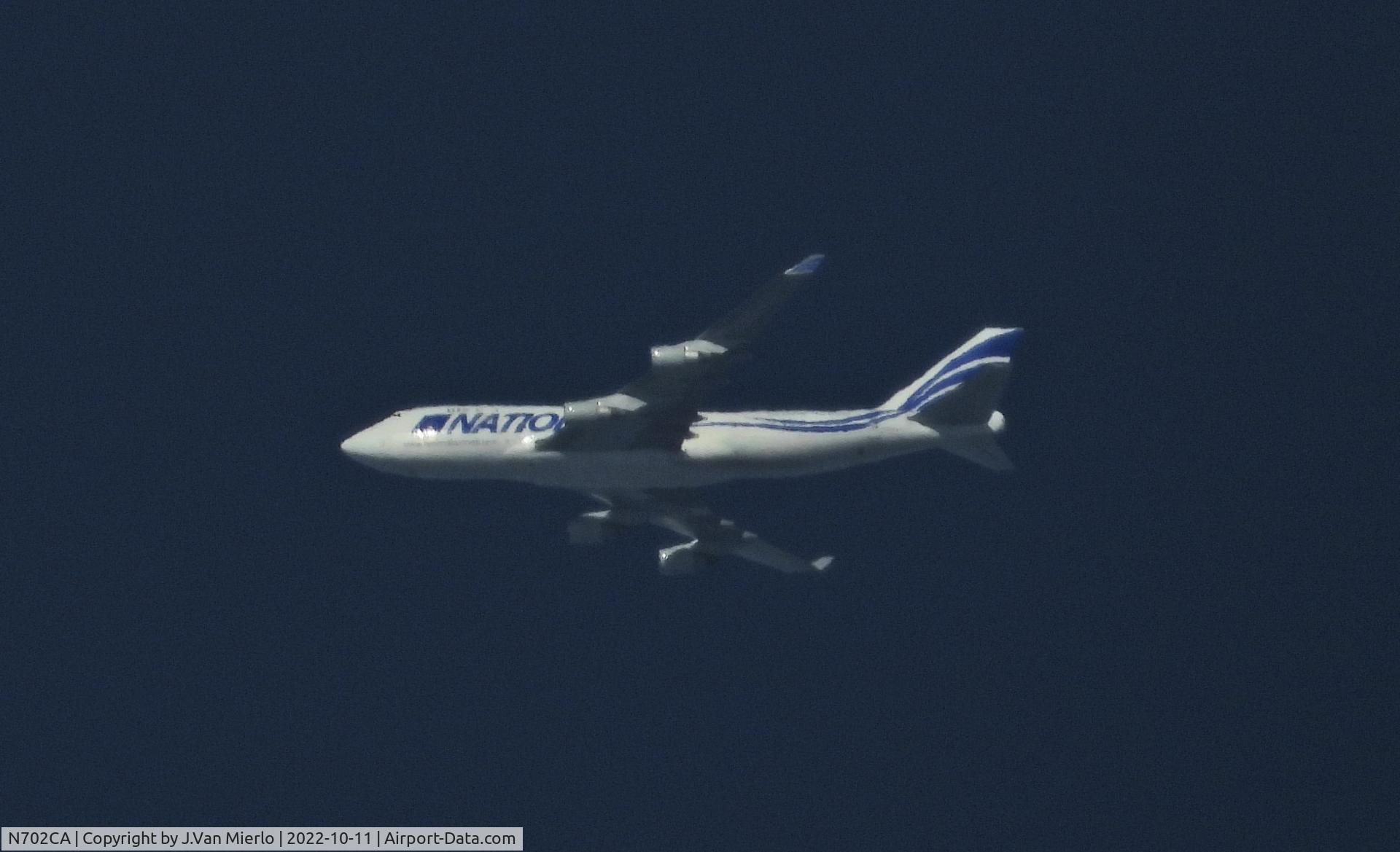 N702CA, 1994 Boeing 747-412 C/N 27217, Climbing out of LGG over Belgium