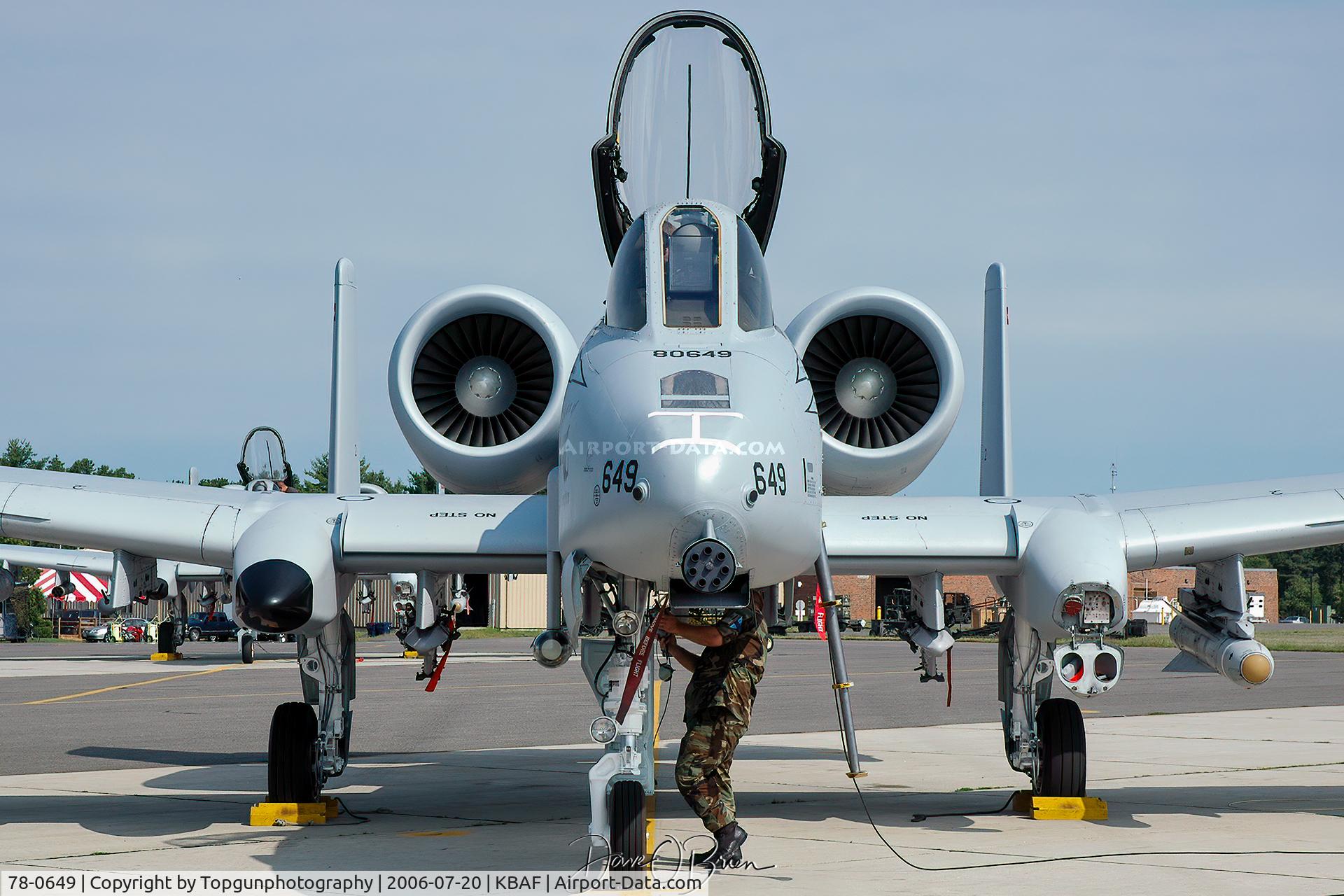 78-0649, 1978 Fairchild Republic A-10A Thunderbolt II C/N A10-0269, right down the GAU-8