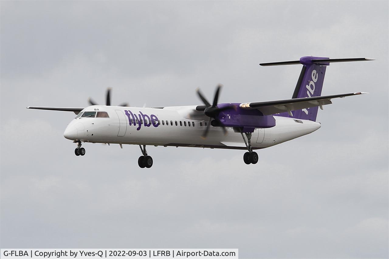 G-FLBA, 2009 De Havilland Canada DHC-8-402Q Dash 8 C/N 4253, De Havilland Canada DHC-8-402Q Dash 8, On final rwy 25L, Brest-Bretagne Airport (LFRB-BES)