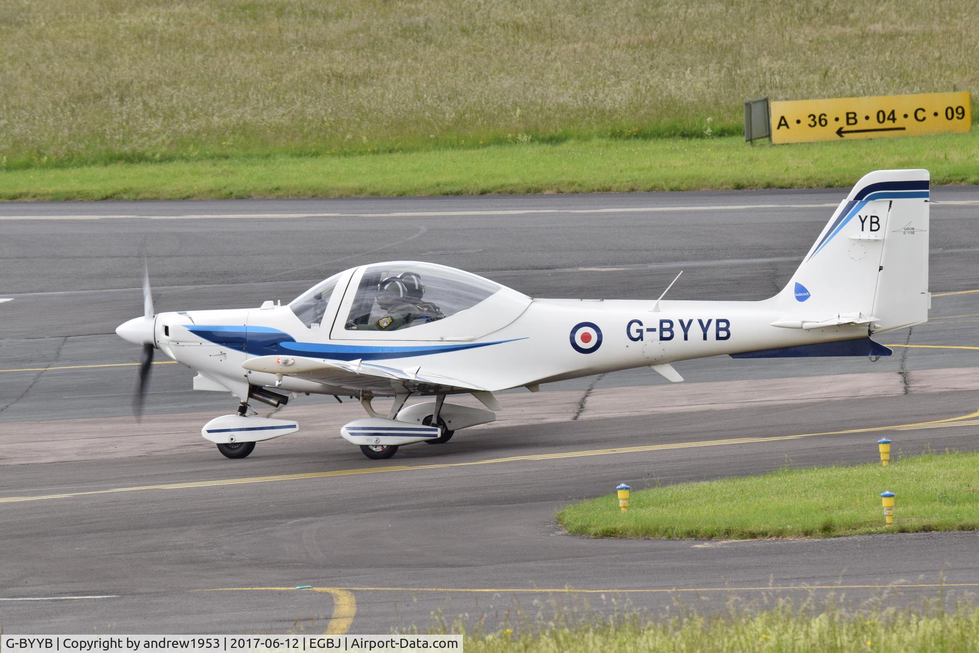G-BYYB, 2001 Grob G-115E Tutor T1 C/N 82184/E, G-BYYB at Gloucestershire Airport.