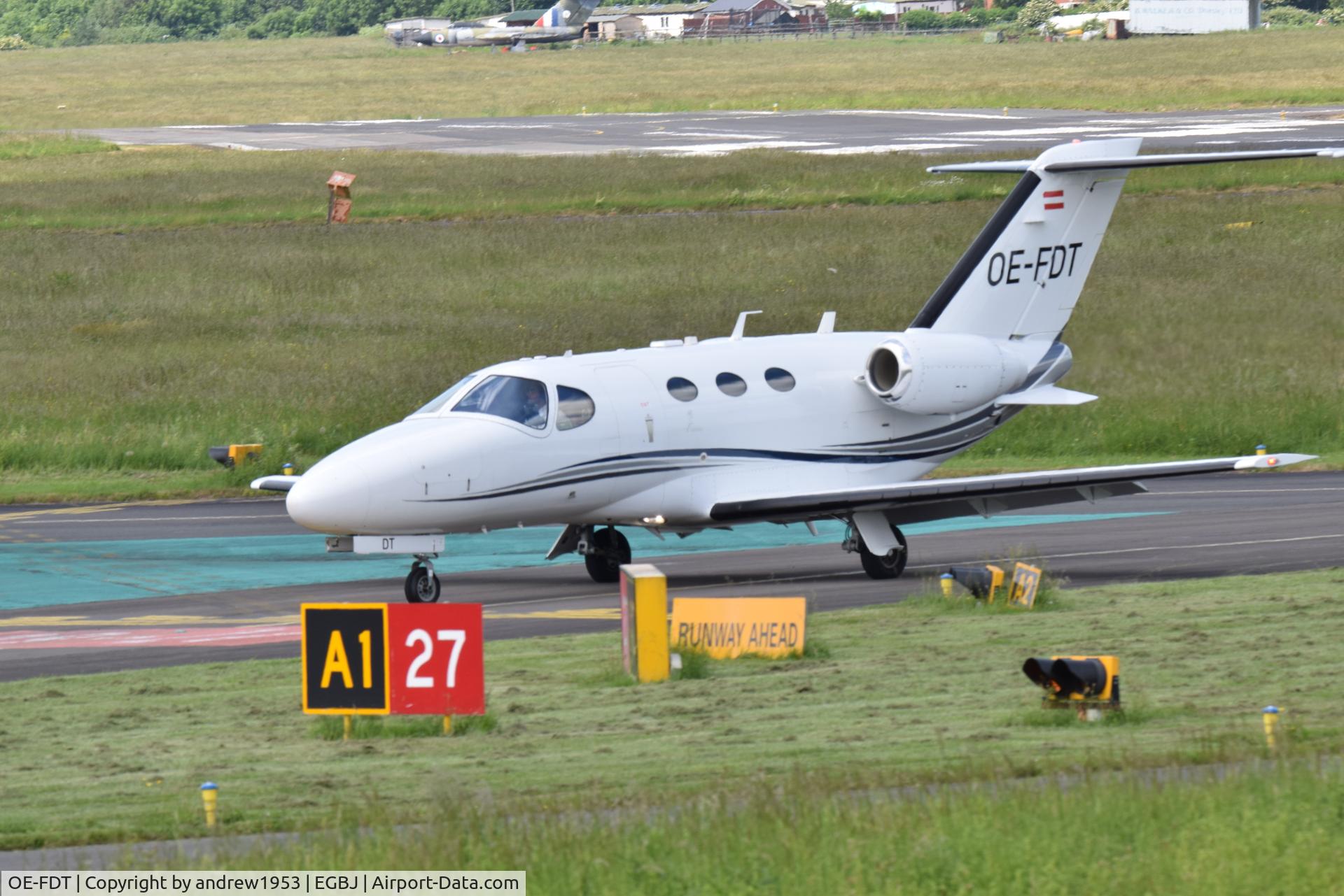 OE-FDT, 2009 Cessna 510 Citation Mustang Citation Mustang C/N 510-0156, OE-FDT at Gloucestershire Airport.