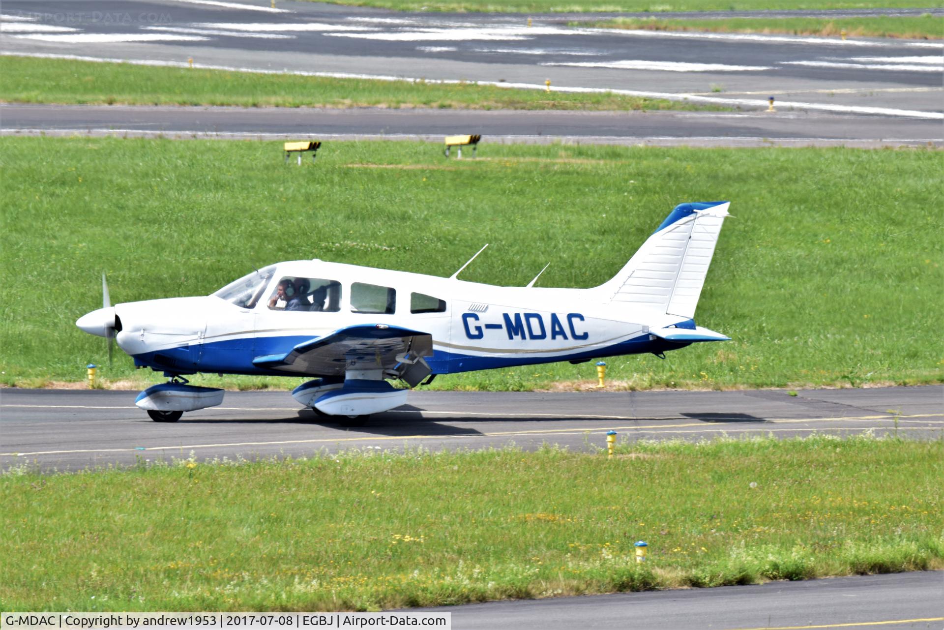 G-MDAC, 1982 Piper PA-28-181 Cherokee Archer II C/N 28-8290154, G-MDAC at Gloucestershire Airport.