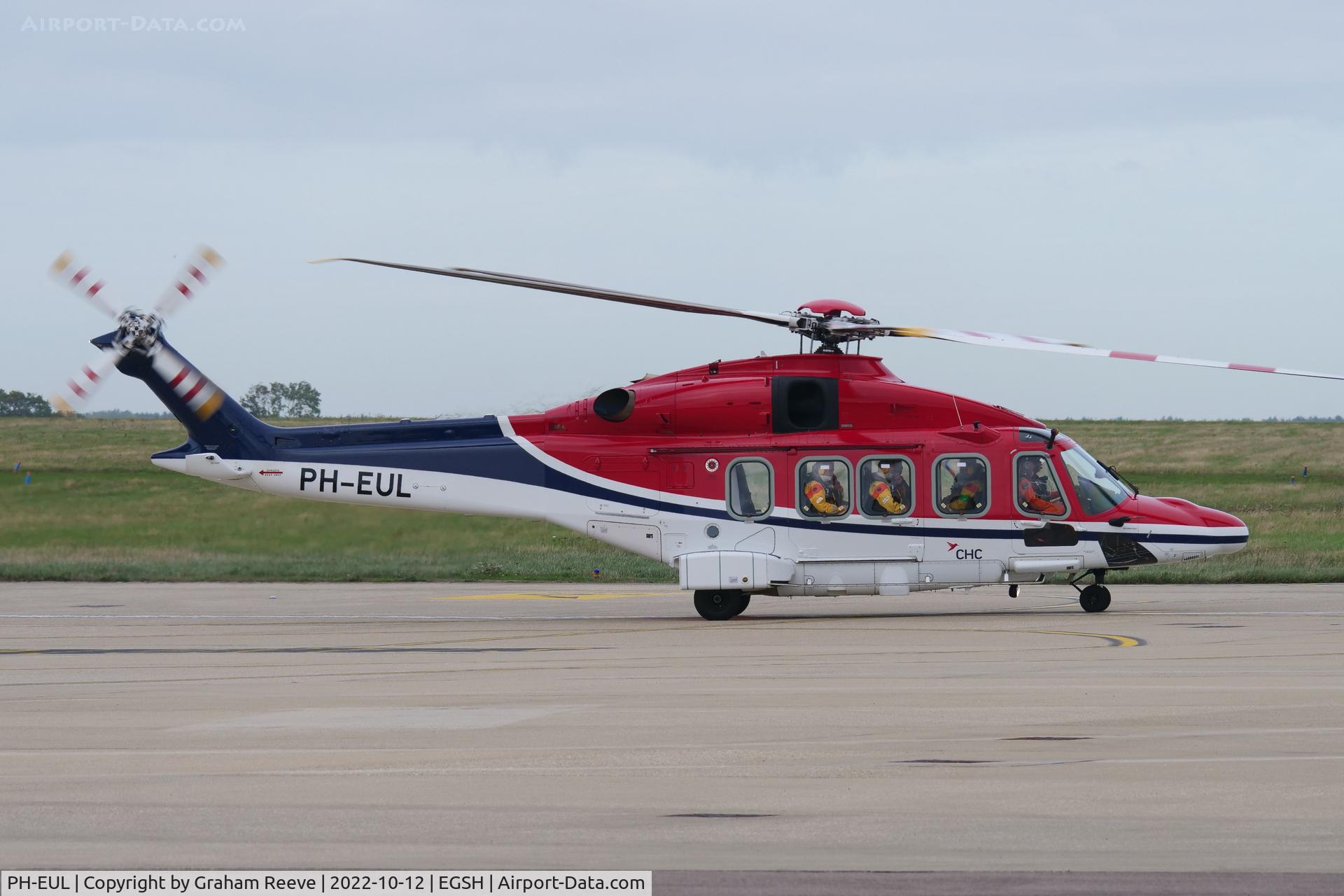 PH-EUL, 2018 AgustaWestland AW-189 C/N 89011, Departing from Norwich.