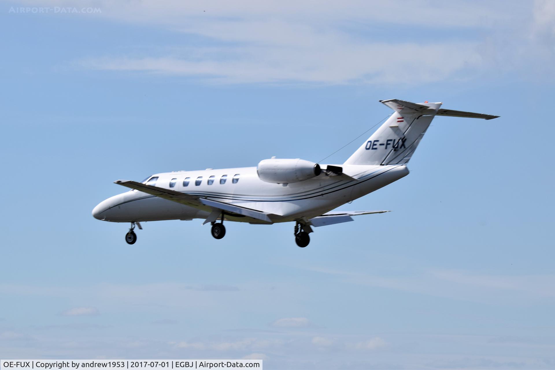 OE-FUX, 2002 Cessna 525A CitationJet CJ2 C/N 525A-0106, OE-FUX at Gloucestershire Airport.