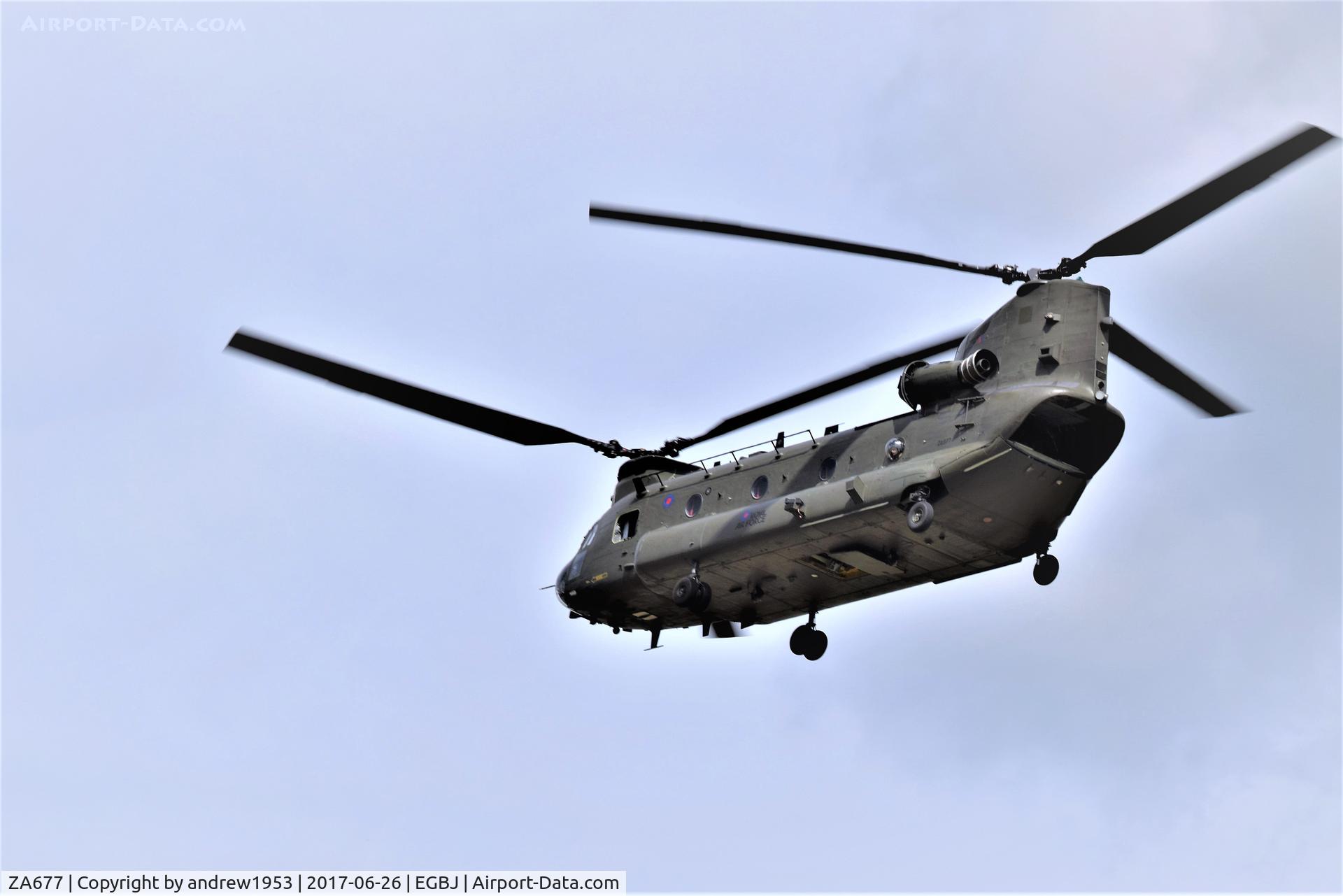 ZA677, 1981 Boeing Vertol Chinook HC.4 C/N M/A008/B-824/M7012, ZA677 at Gloucestershire Airport.