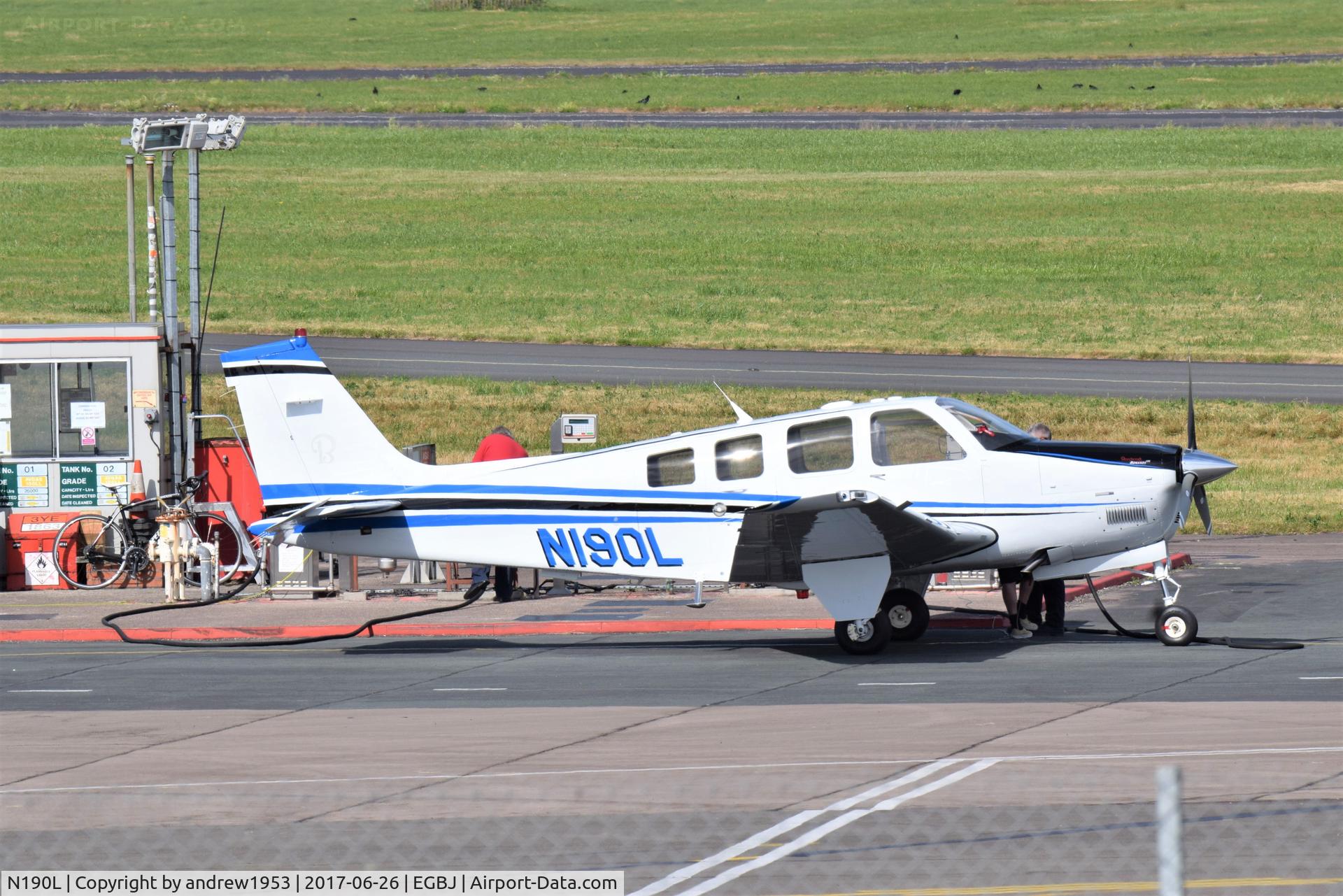 N190L, 2010 Hawker Beechcraft G36 Bonanza C/N E-3932, N190L at Gloucestershire Airport.